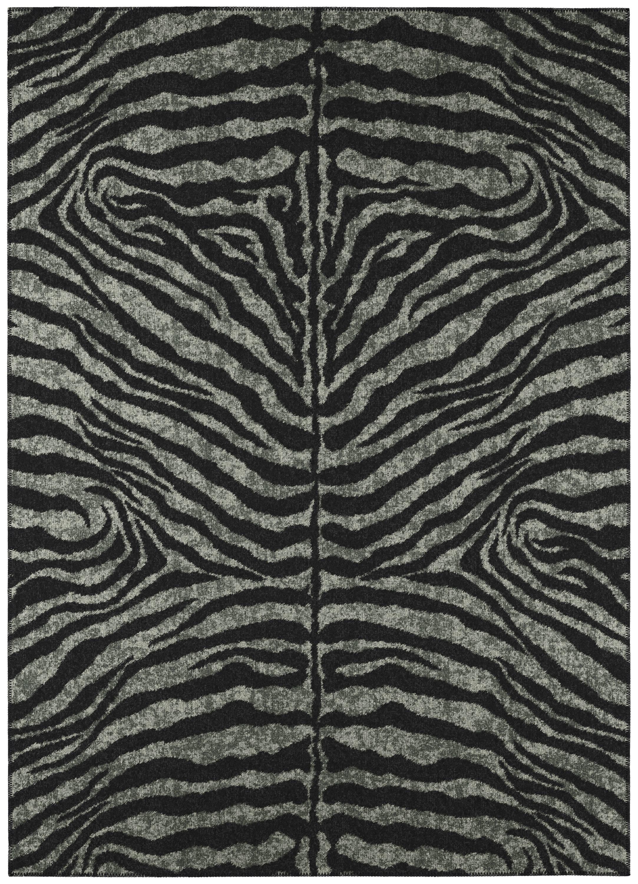 Addison Rugs Addison Indoor/ Outdoor Safari Zebra Animal Print Washable Area Rug 3' x 5' - Shadow