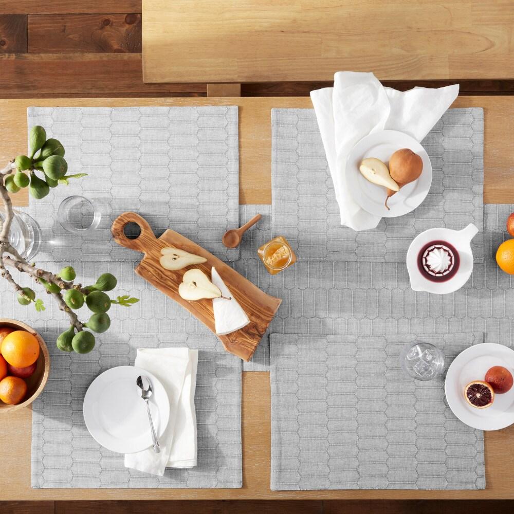 Martha Stewart Honeycomb Modern Farmhouse Reversible Placemat Set (Set of 4)