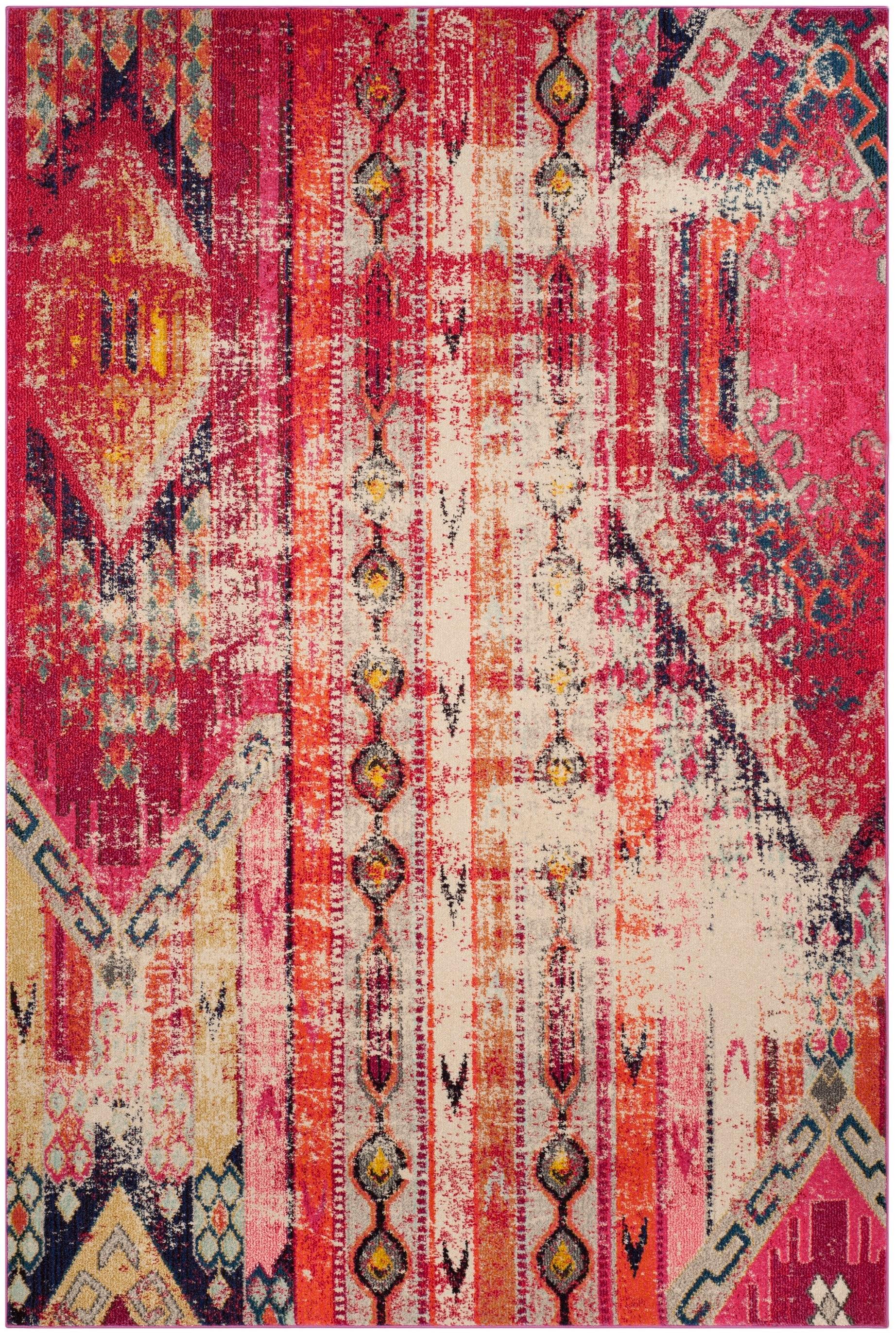 Monaco MNC222 Power Loomed Indoor Area Rug - Magenta/Multi - 9'x12' - Safavieh