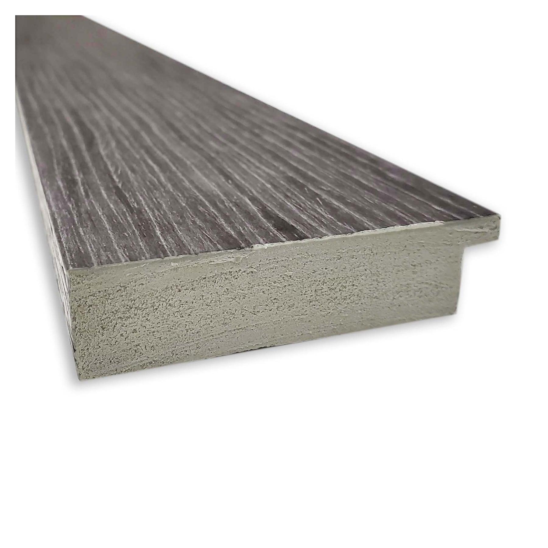 Pinstripe Plank Grey Rectangular Vanity Wall Mirror 42"x30"