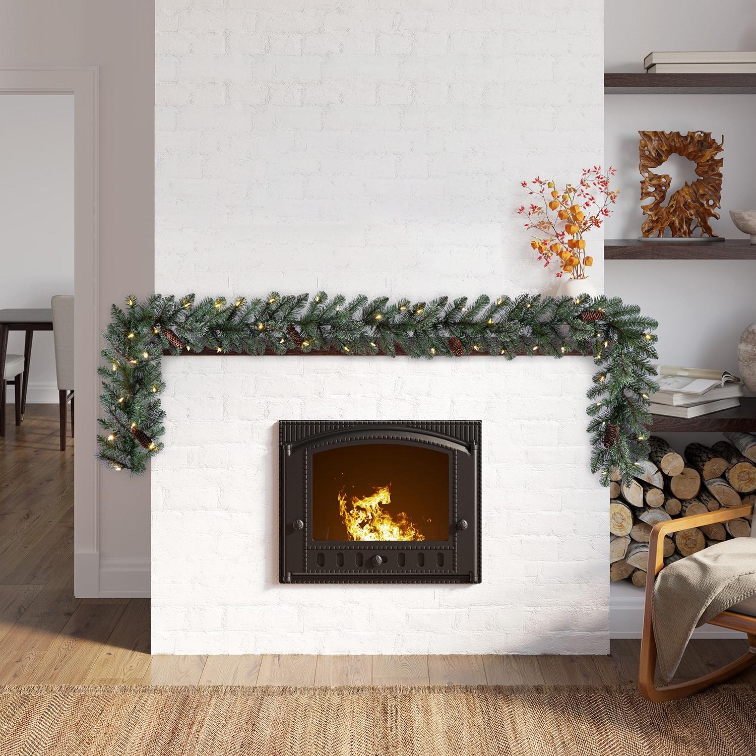 9’ Pre-Lit LED Greenery Garland