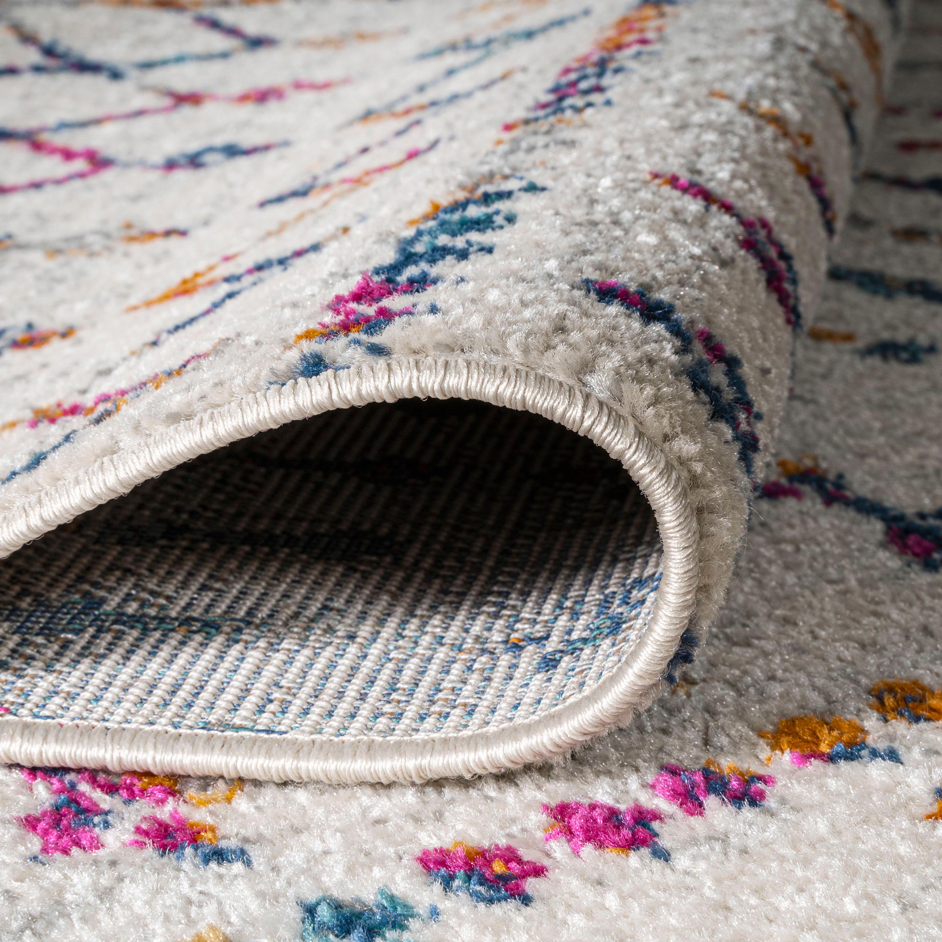 8'x10' Moroccan HYPE Boho Vintage Diamond Area Rug, Cream/Multi - JONATHAN Y