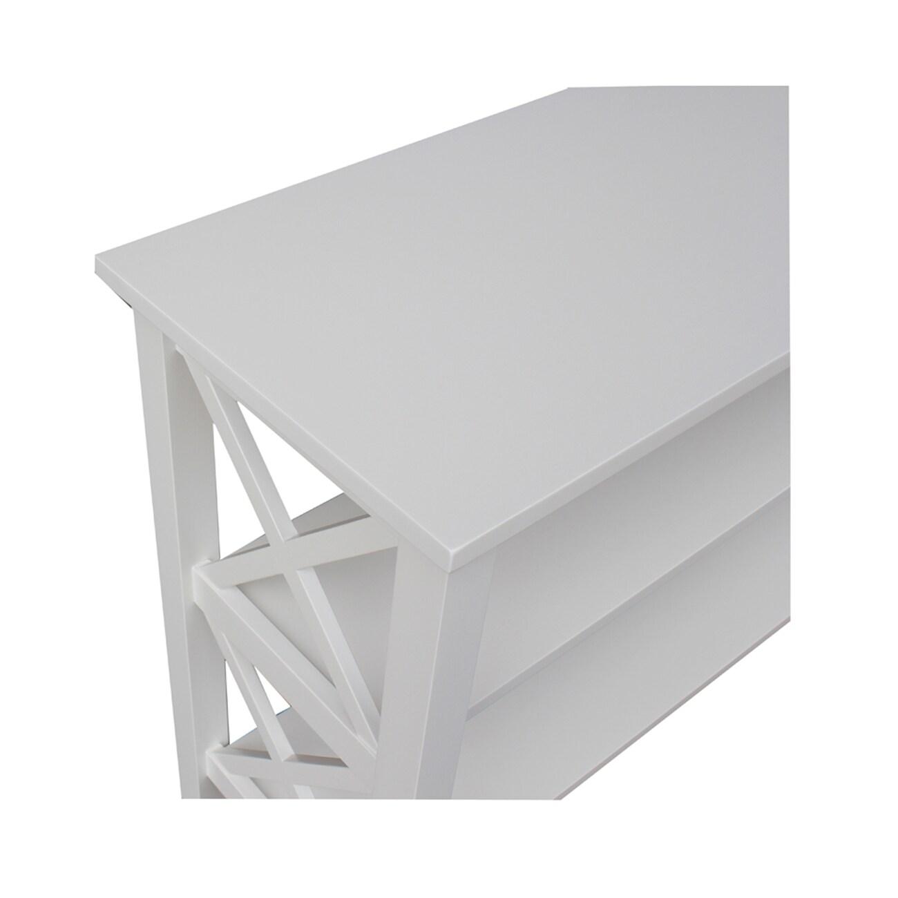 Hampton Console Table White - International Concepts: Hardwood Entryway Table with Fixed Shelves