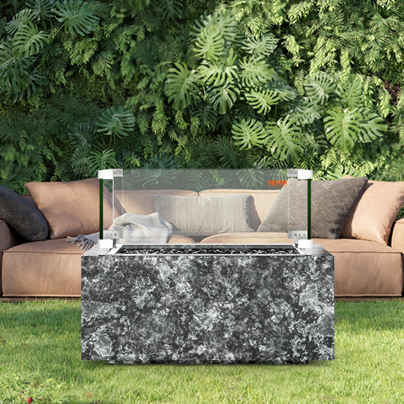 VEVOR Tempered Glass Fire Pit Accessory (Set of 4)