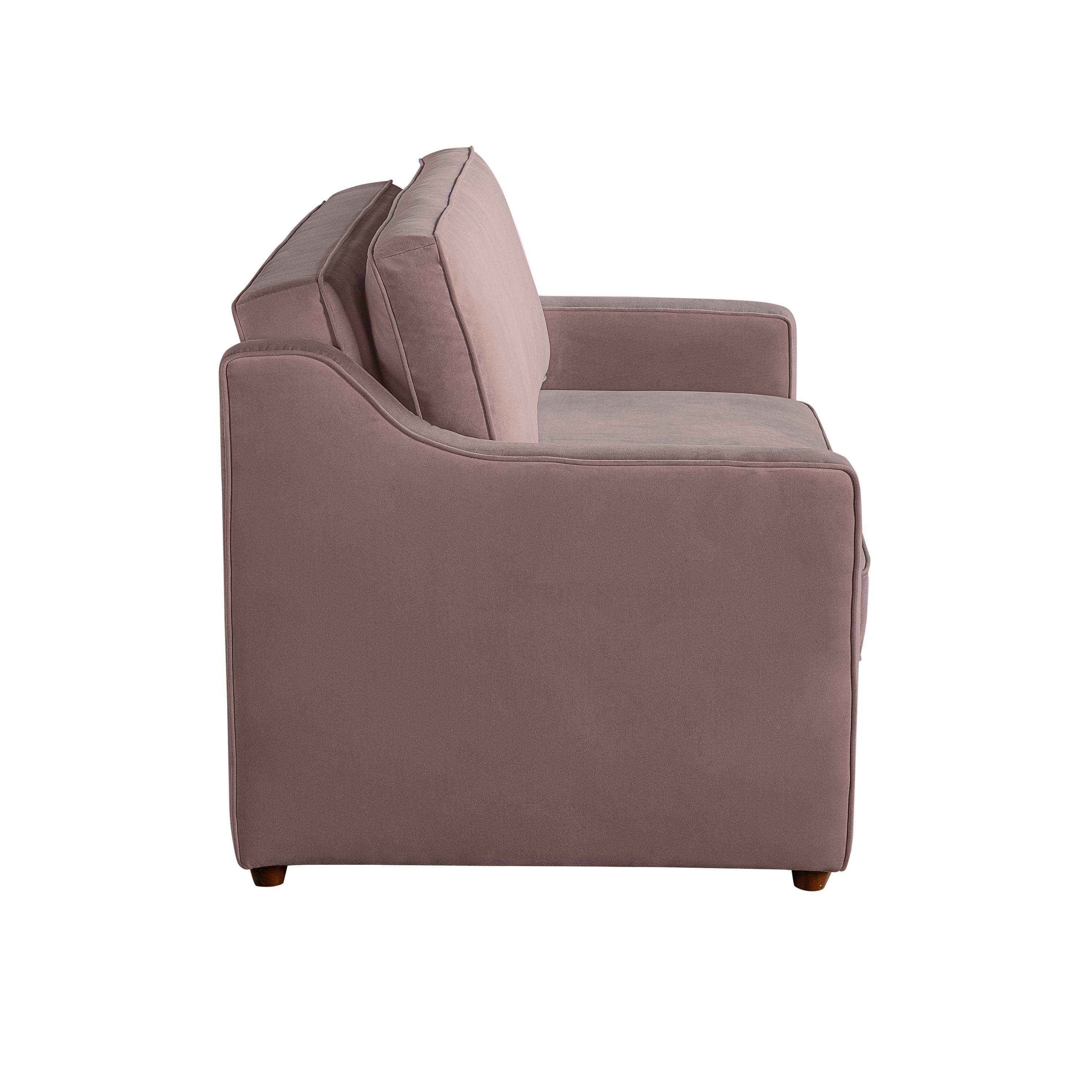Serta Juliette 62.2'' Full Convertible Sofa w/ Velvet Upholstery