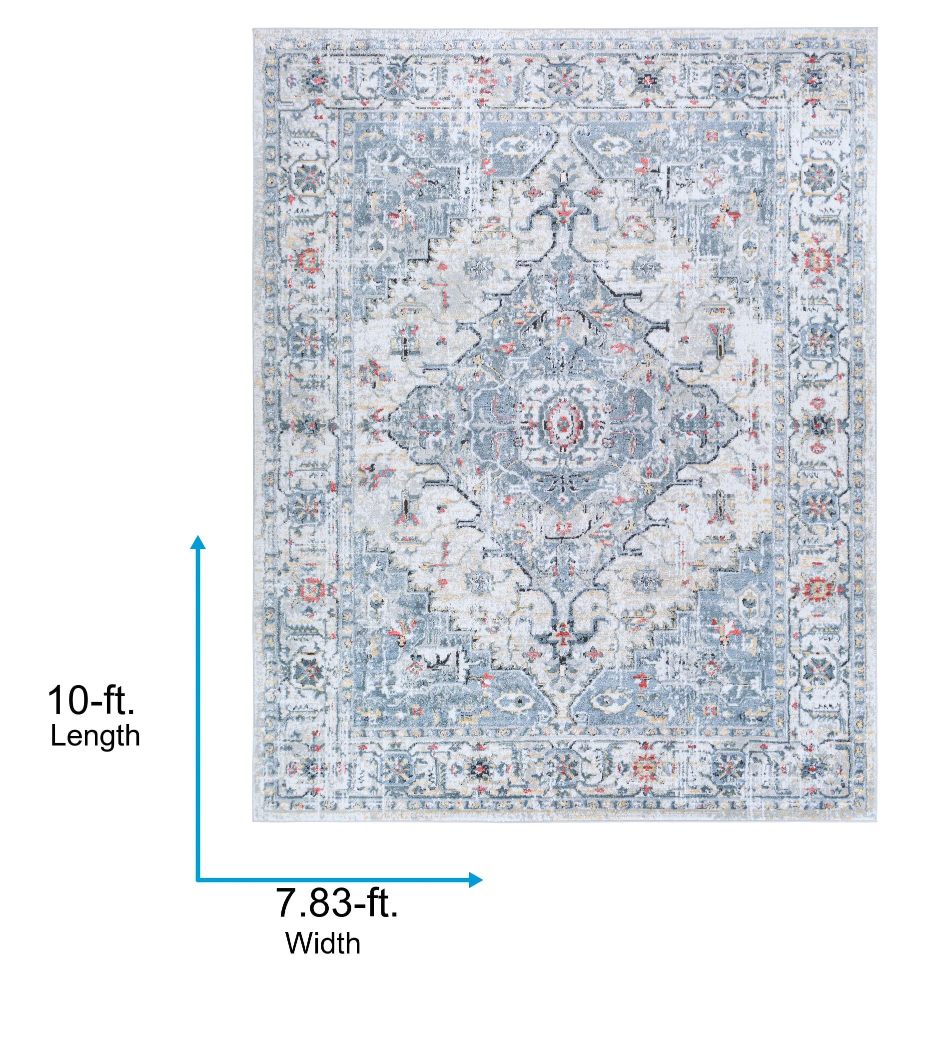 Modern Gray Synthetic 7'10" x 10' Reversible Area Rug