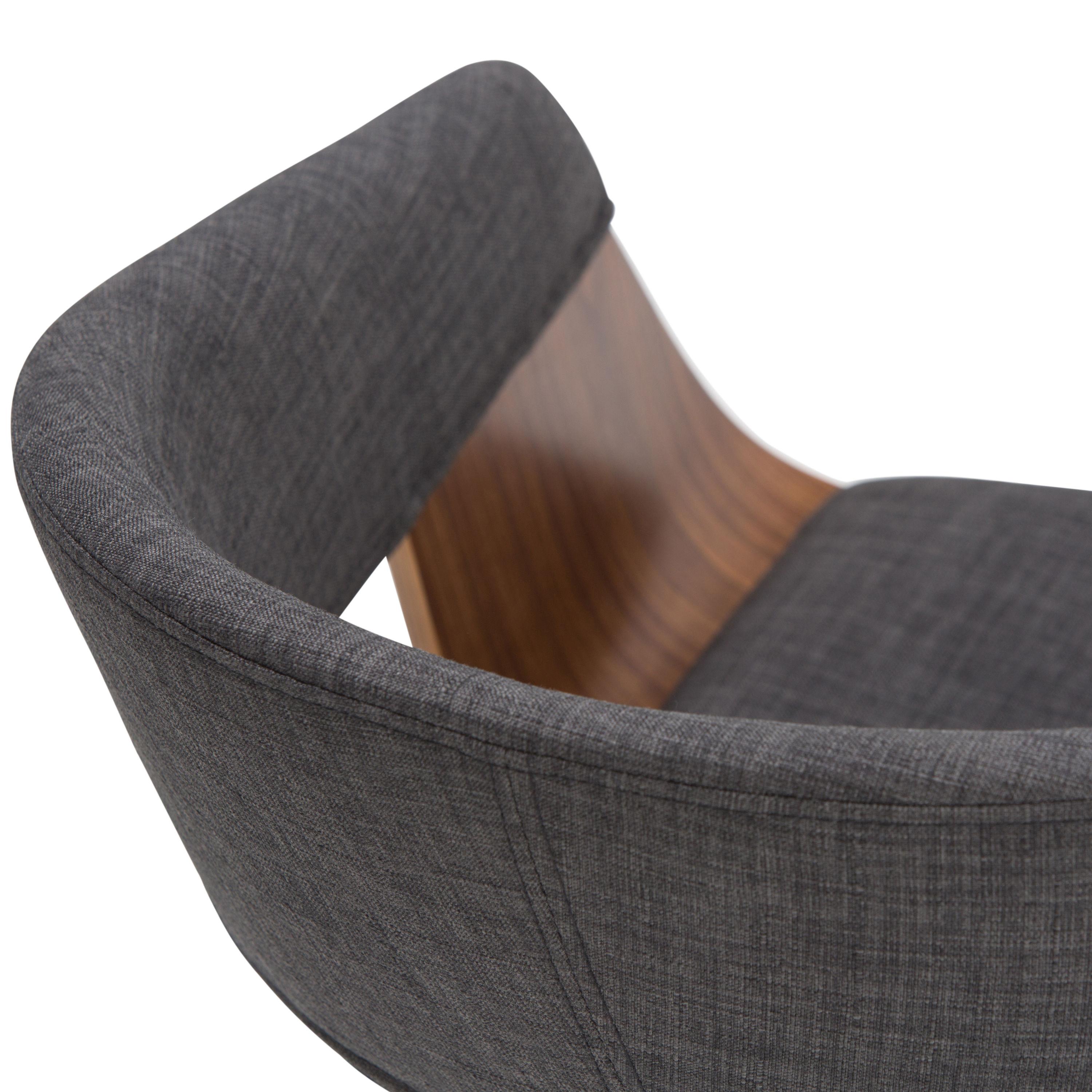 Calinda Bentwood Dining Chair Charcoal Gray/Natural - WyndenHall: Mid-Century, Lacquered Wood, Polyester