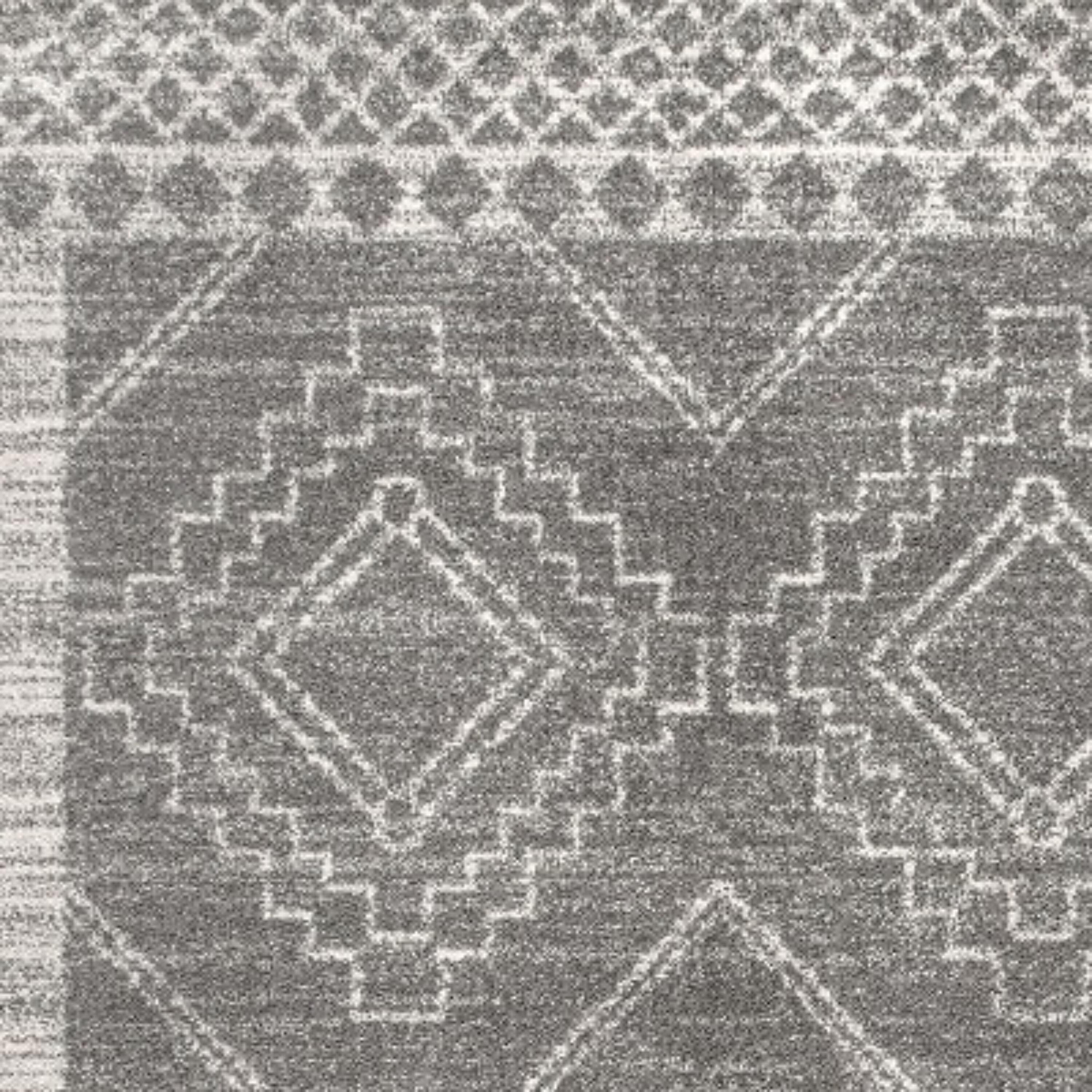 JONATHAN Y Amir Moroccan Beni Souk Gray/Cream 6' Square Area Rug