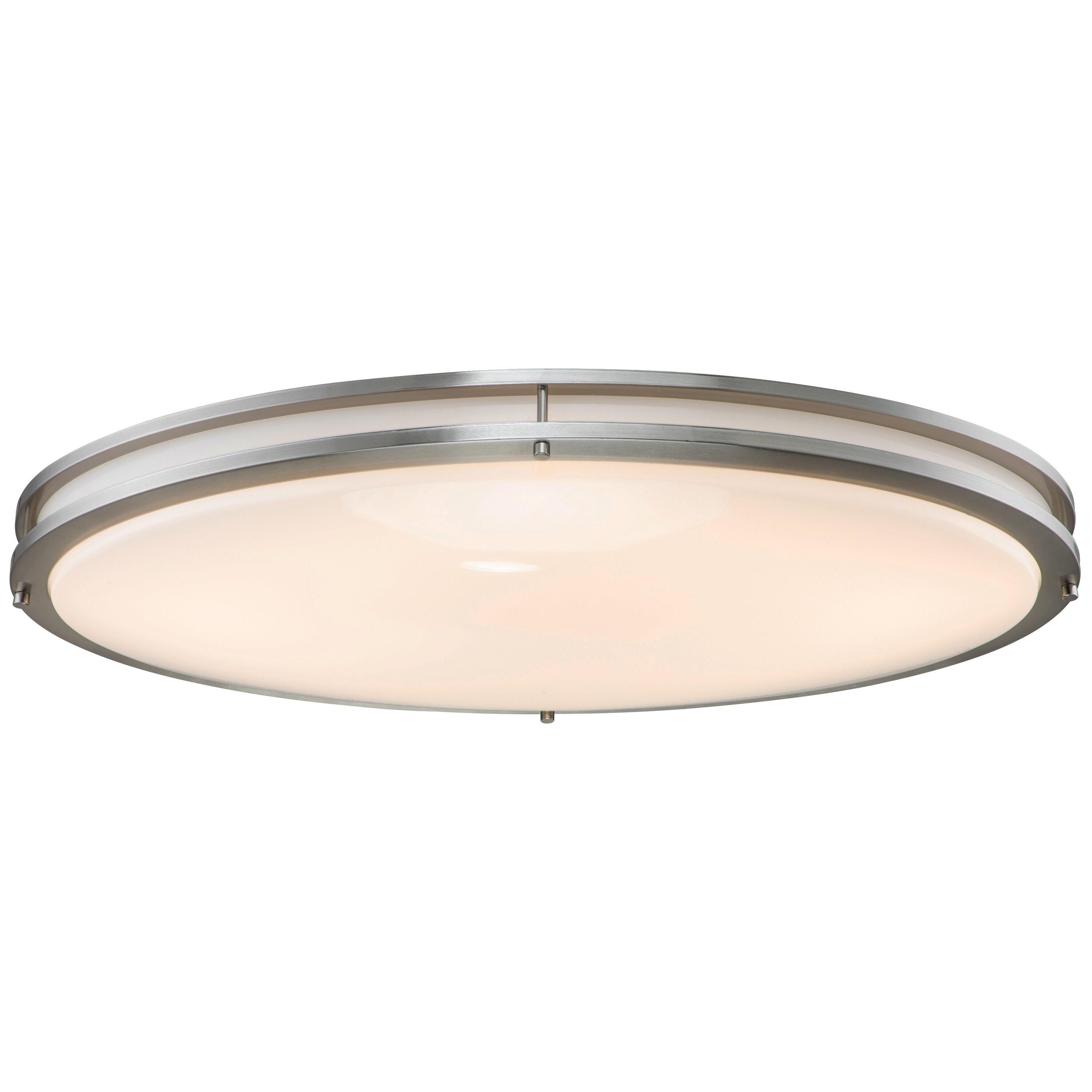 Kohlera 32.5"W Brushed Nickel Dimmable 3000K LED Oval Flush Mount