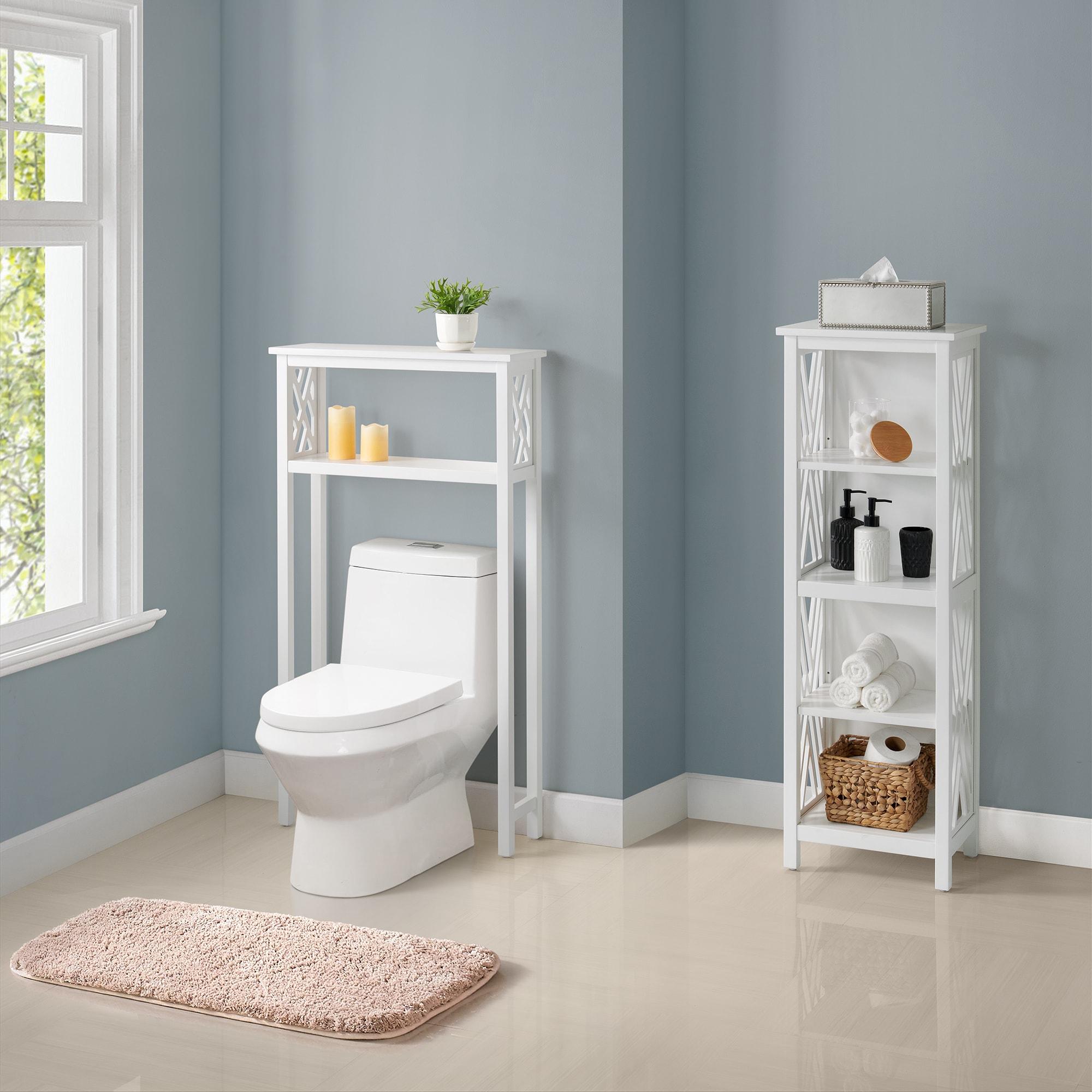 Coventry Bathroom Over the Toilet Open Storage Shelf White - Alaterre Furniture