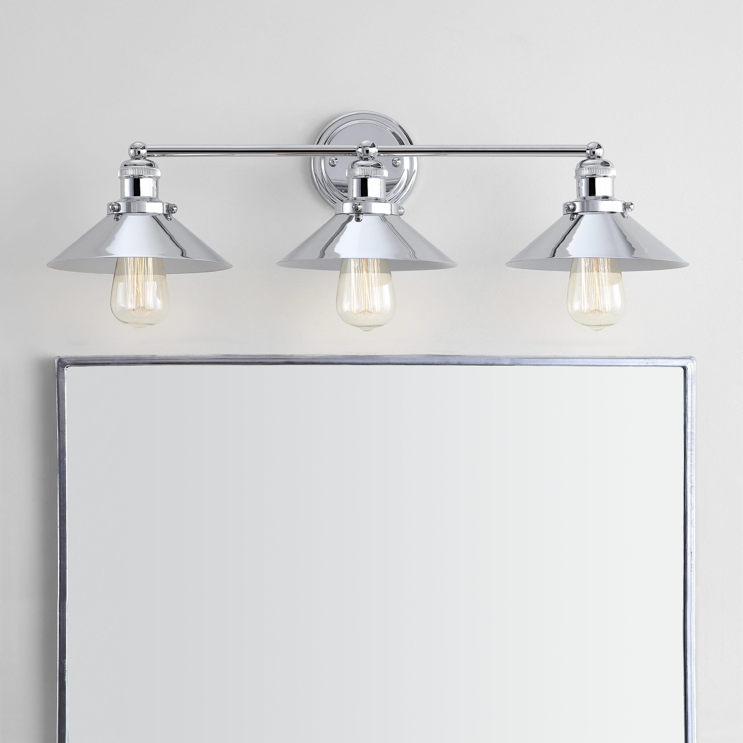 June 26.5 in. 3-Light Metal Chrome Vanity Light