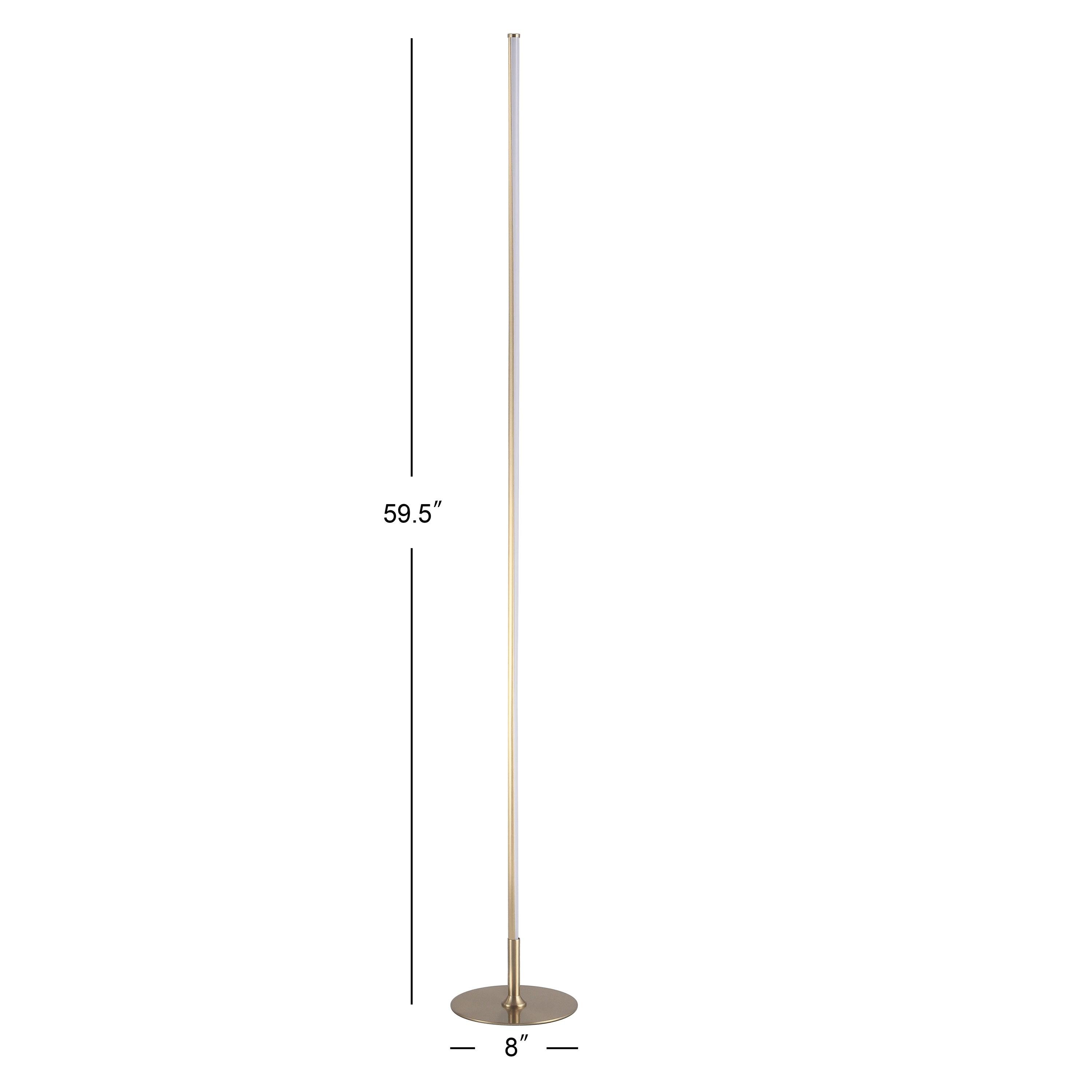 JONATHAN Y Iris 59.5" LED Integrated Floor Lamp, Gold, JYL7007B