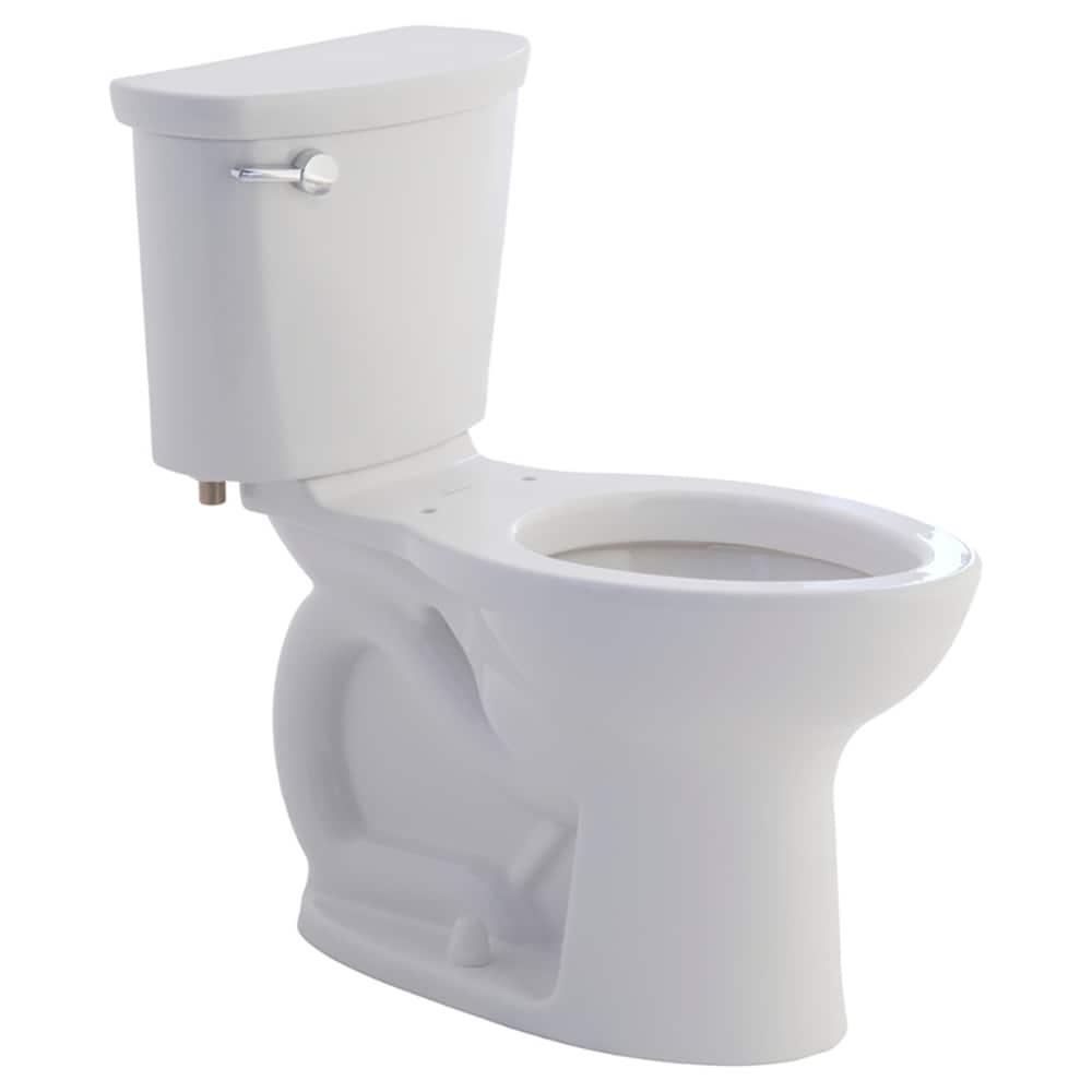 Elongated White Vitreous China Two-Piece Floor Mounted Toilet