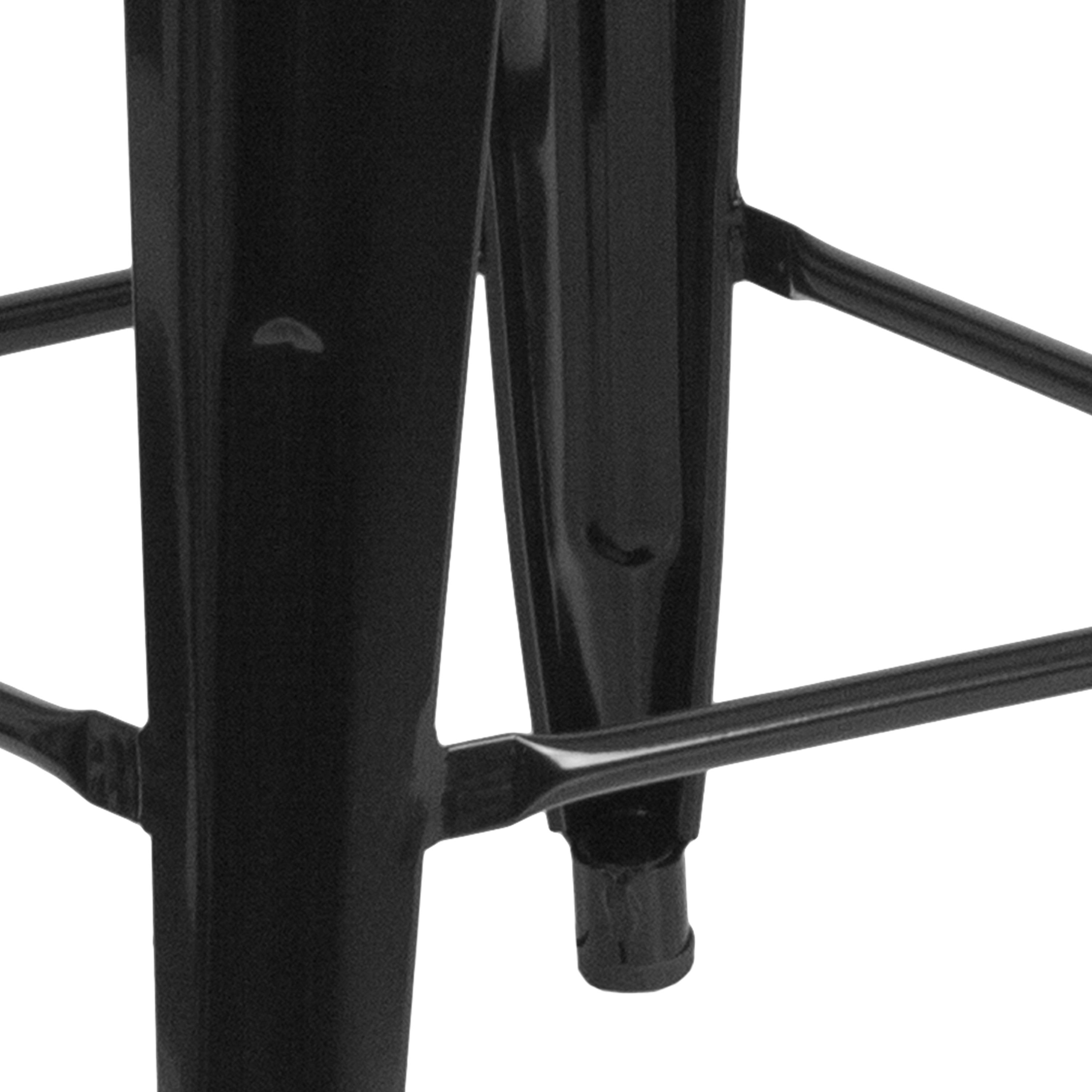 Flash Furniture Commercial Grade 30" High Backless Black Metal Indoor-Outdoor Barstool with Square Seat
