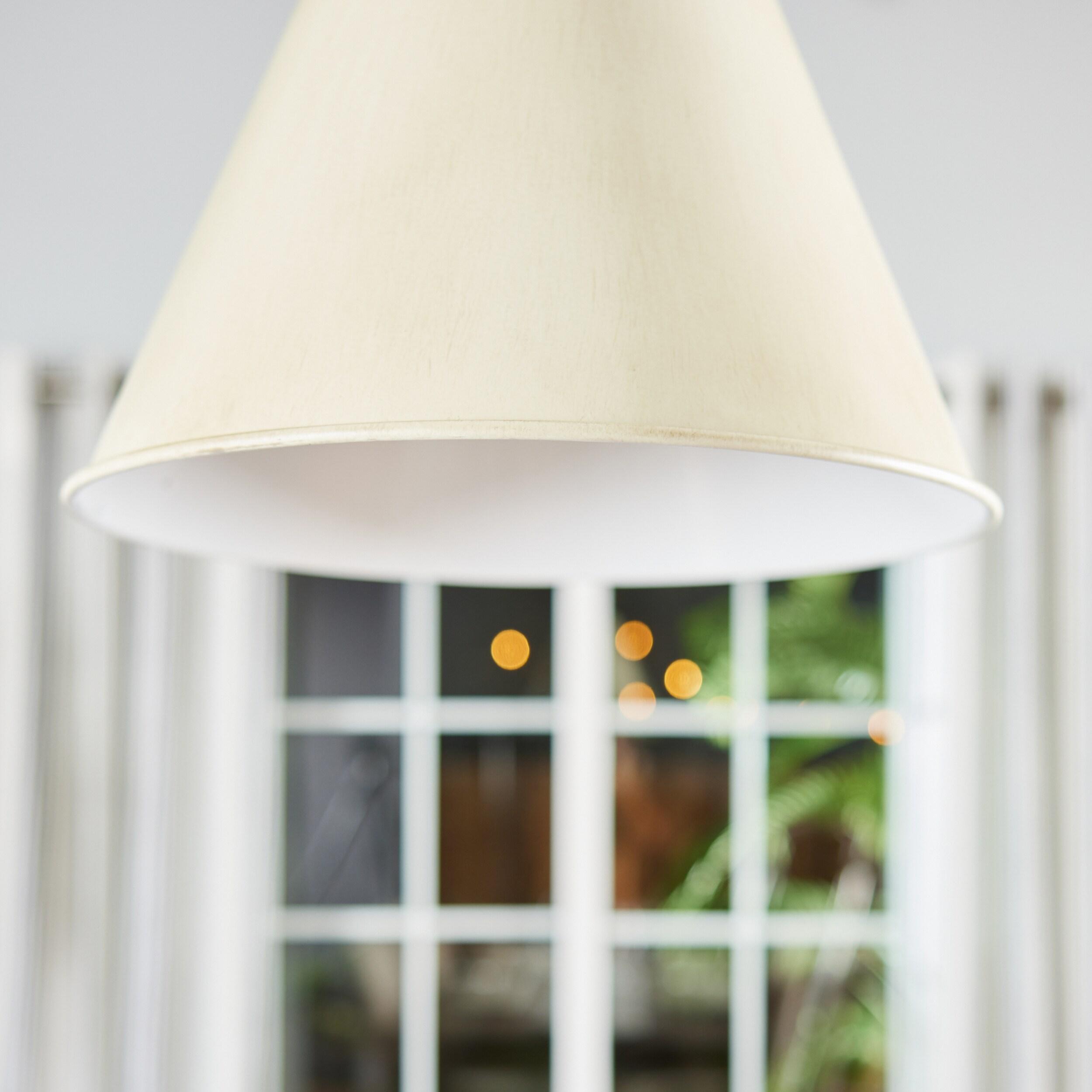 Elegant Gordon Small Pendant in Antique White and Satin Bronze