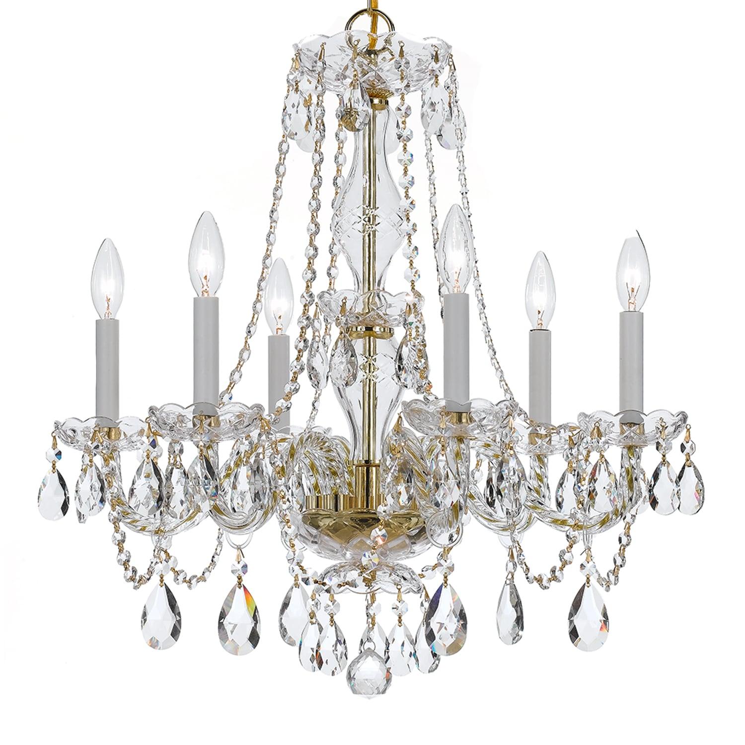Crystorama Lighting Traditional Crystal 6 - Light Chandelier in  Polished Brass