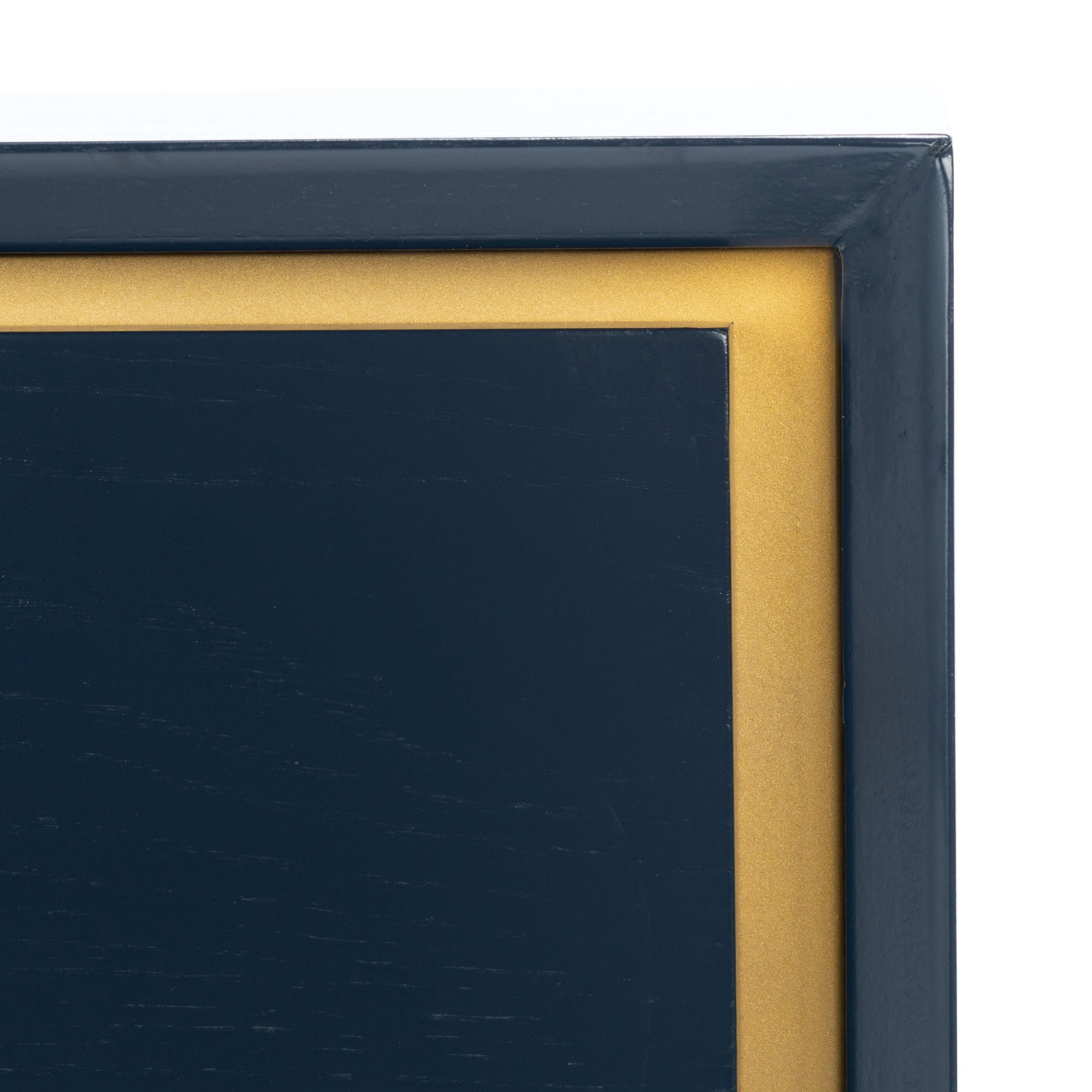 Fenno 2 Drawer Nightstand - Teal/Brass - Safavieh.