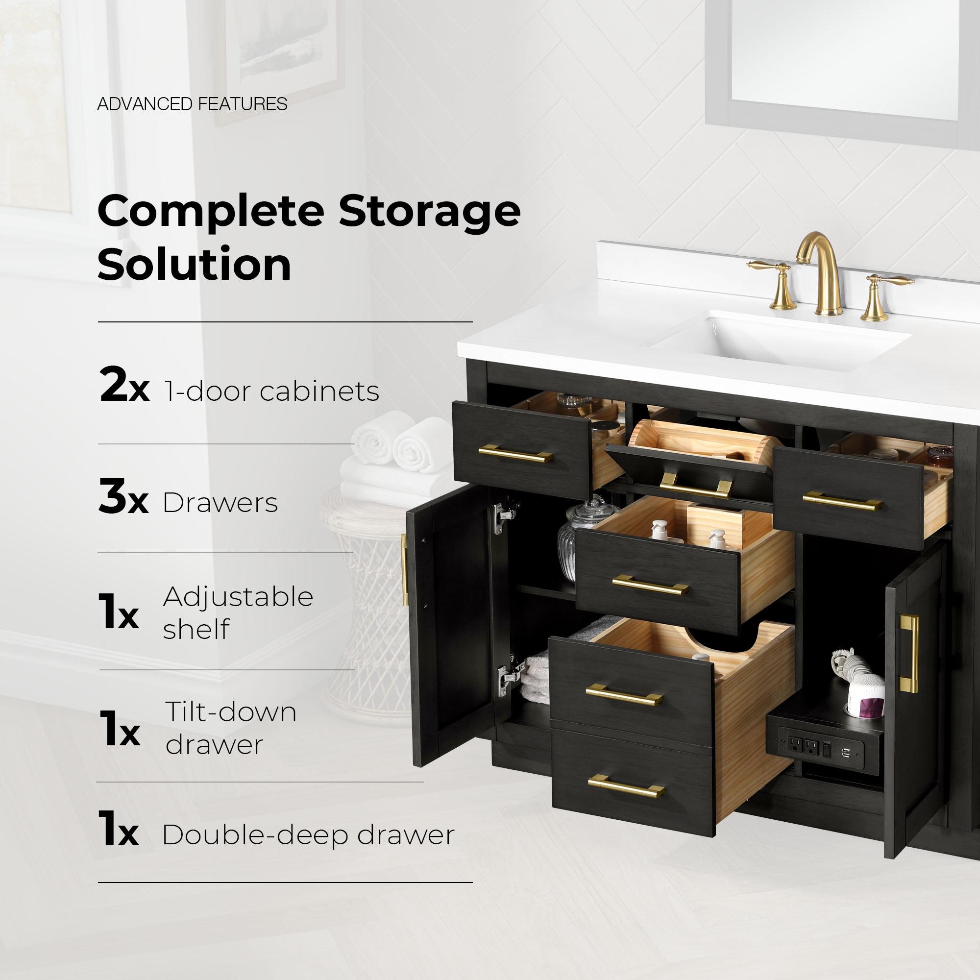 OVE Decors Bailey 42" Single Bathroom Vanity with Premium Countertop