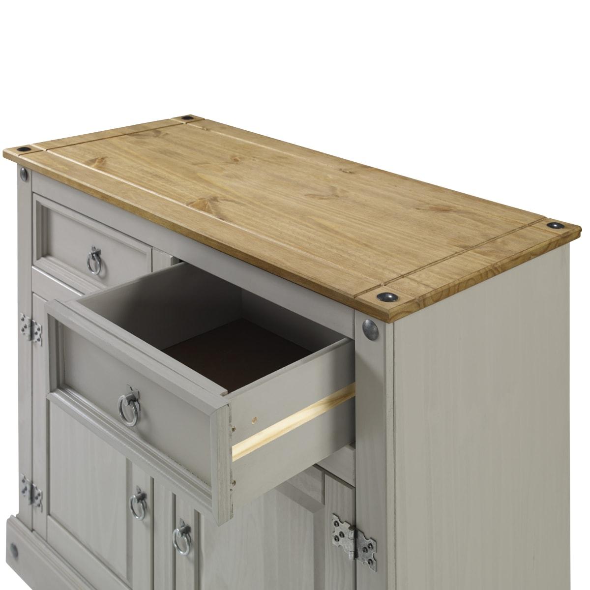 Wood Buffet Sideboard 1 Door 4 Drawers Corona Gray | Furniture Dash