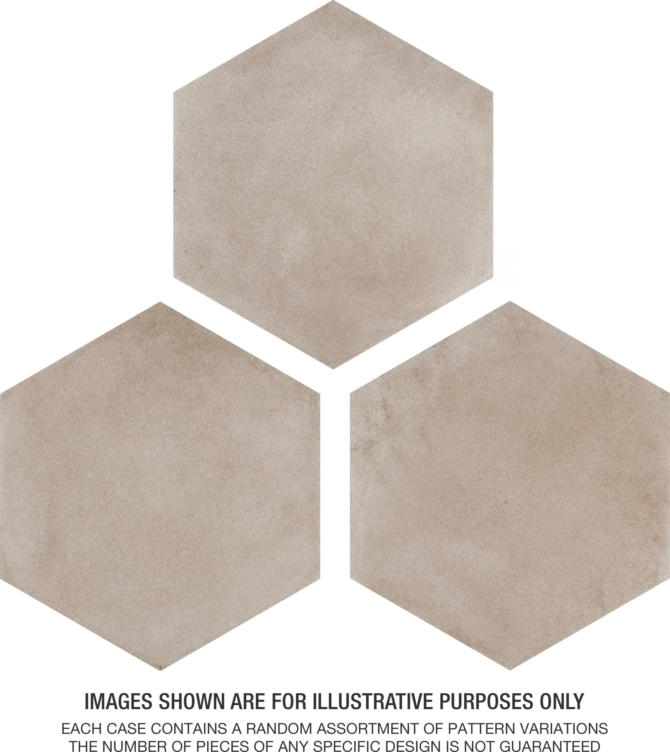Matter Hex 7.88" x 9" Porcelain Stone Look Floor and Wall Tile
