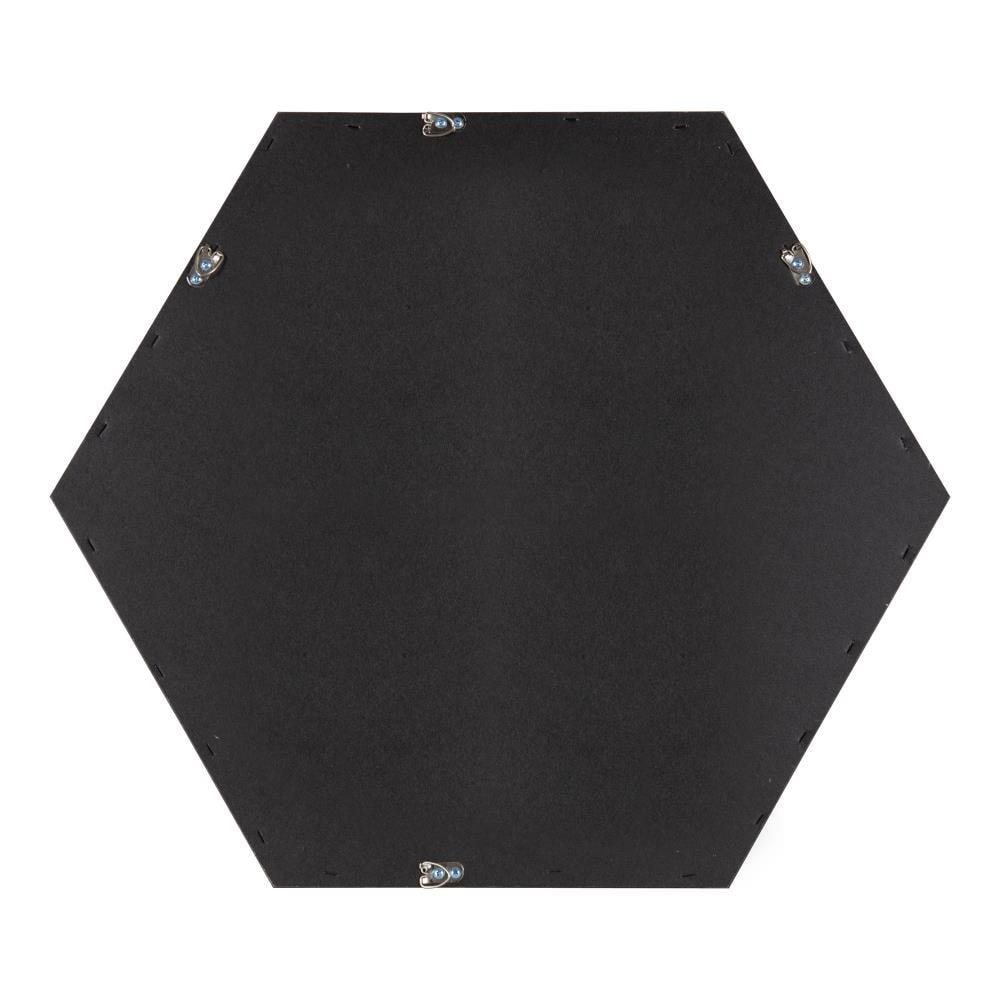 22" x 26" Calder Hexagon Wall Mirror Black - Kate & Laurel All Things Decor: Modern Style, No Assembly, Wall Mounted