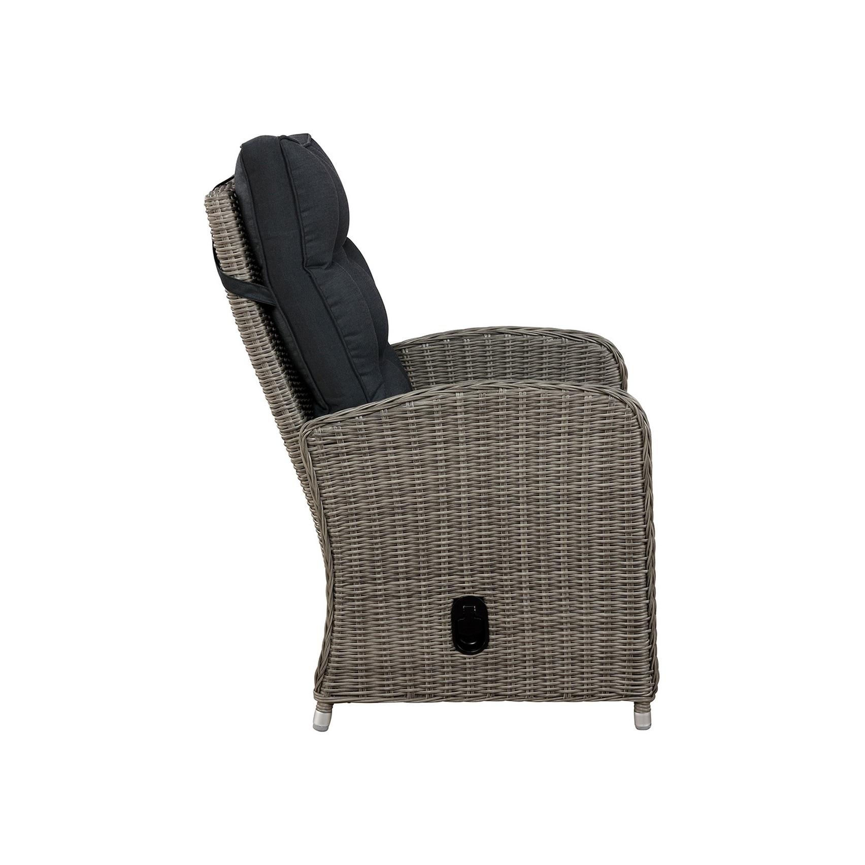 Monaco 2pc Wicker Outdoor Recliner & Ottoman - Gray - Alaterre Furniture: All-Weather, Water-Resistant Patio Set