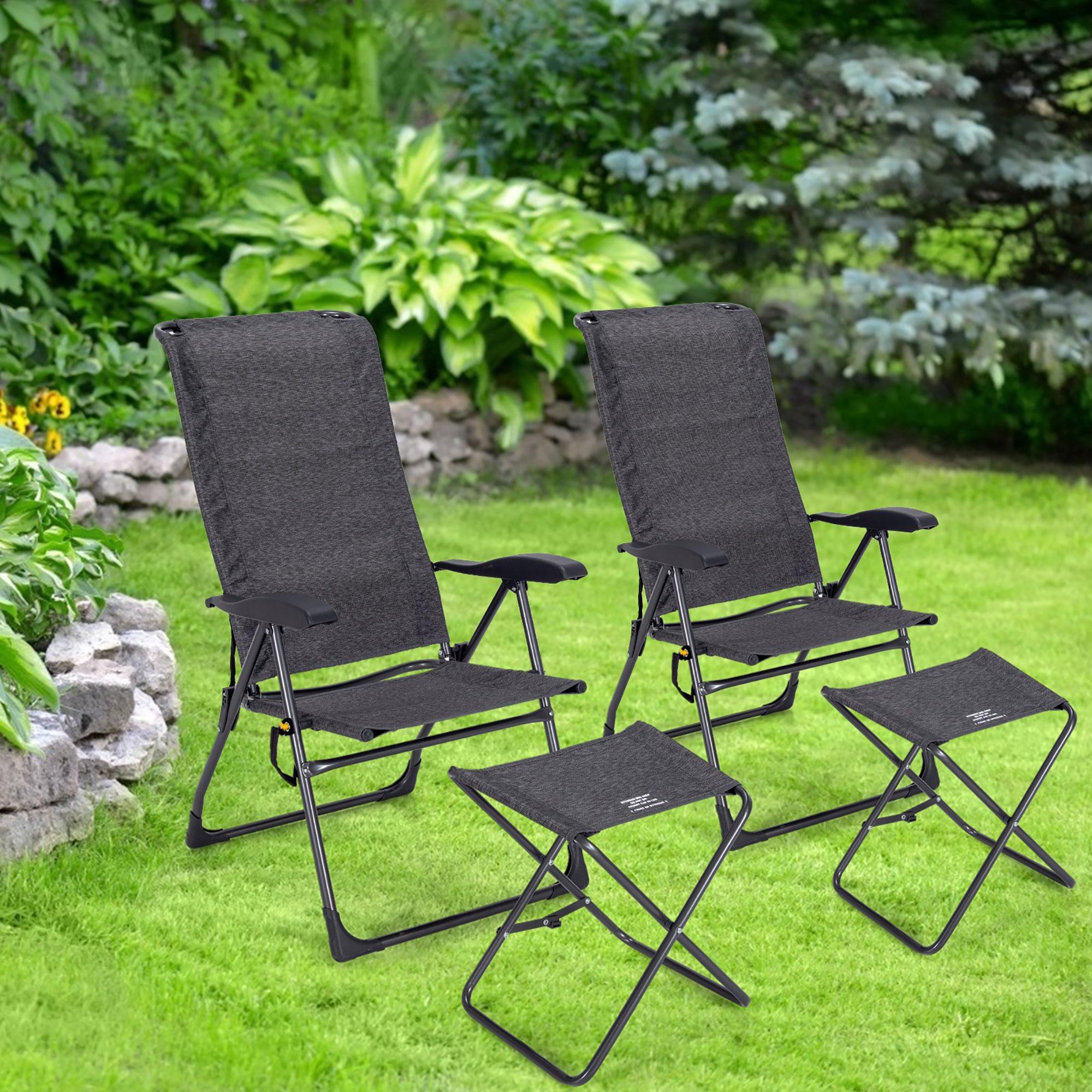 Costway 4-Piece Steel Outdoor Patio Dining Set, Gray