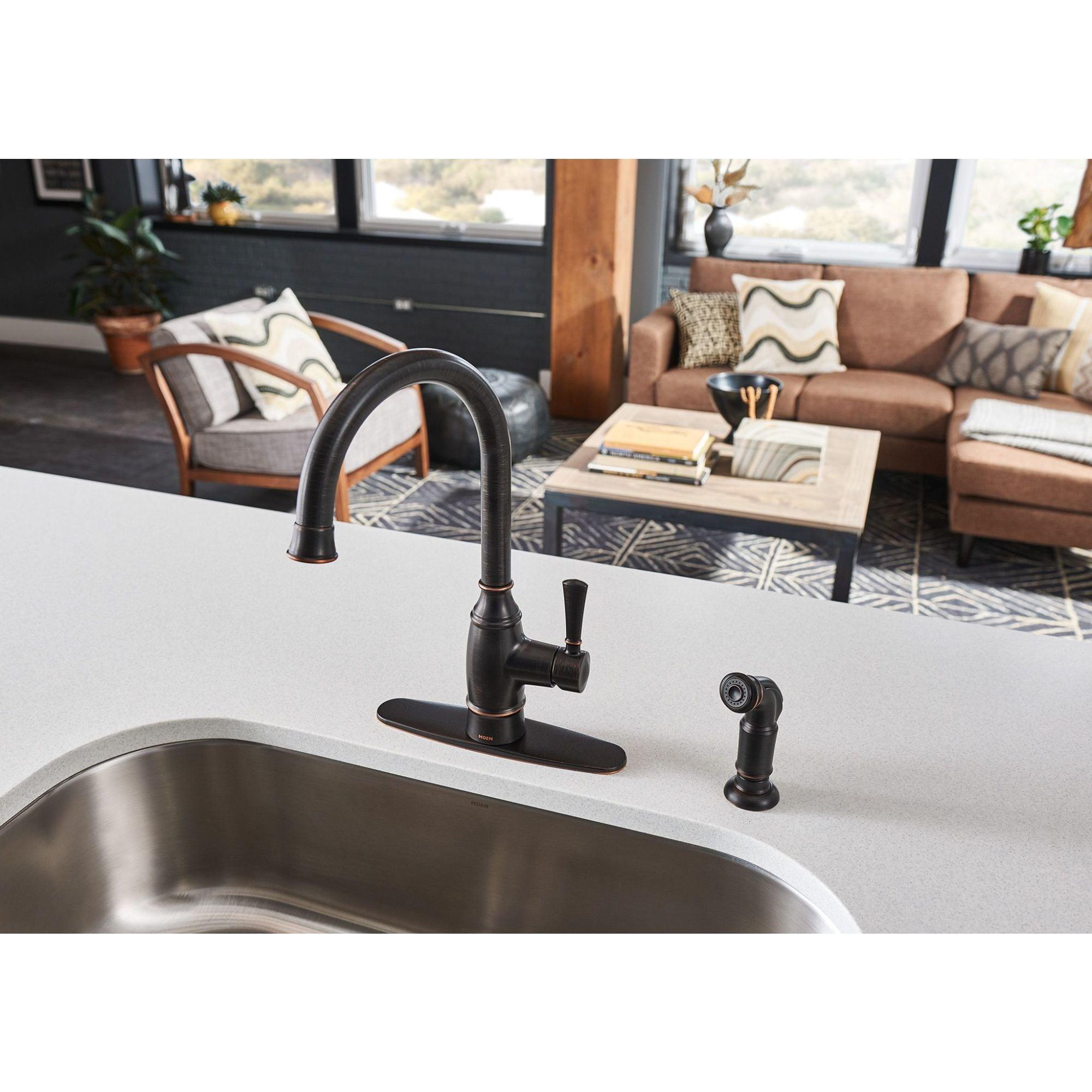 Noell Single-Handle Standard Kitchen Faucet with Side Sprayer, Deckplate Sold Separately