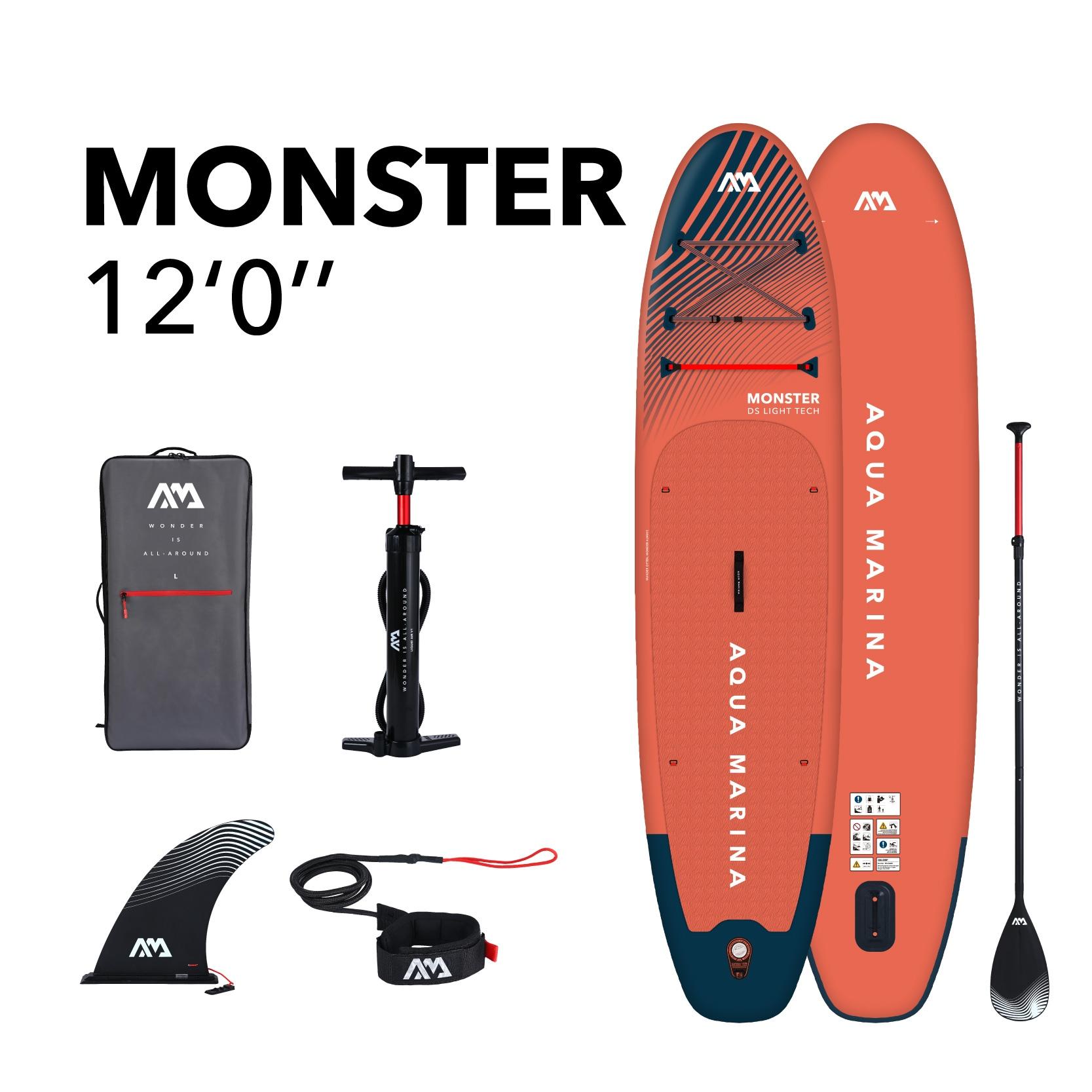 Aqua Marina 12'' Monster Sky Glider Paddleboard - Melon Pink