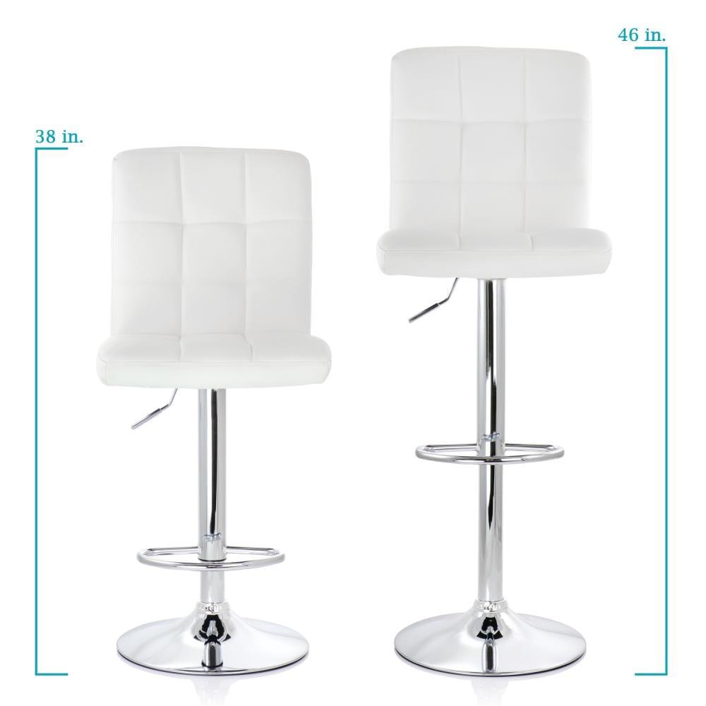 Latitude Run® Jaretssi Swivel Upholstered Adjustable Height Counter Stool with Metal Frame (Set of 2)