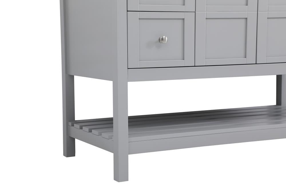 Elegant Decor Theo 48" Steel and Solid Wood Single Bathroom Vanity in Gray