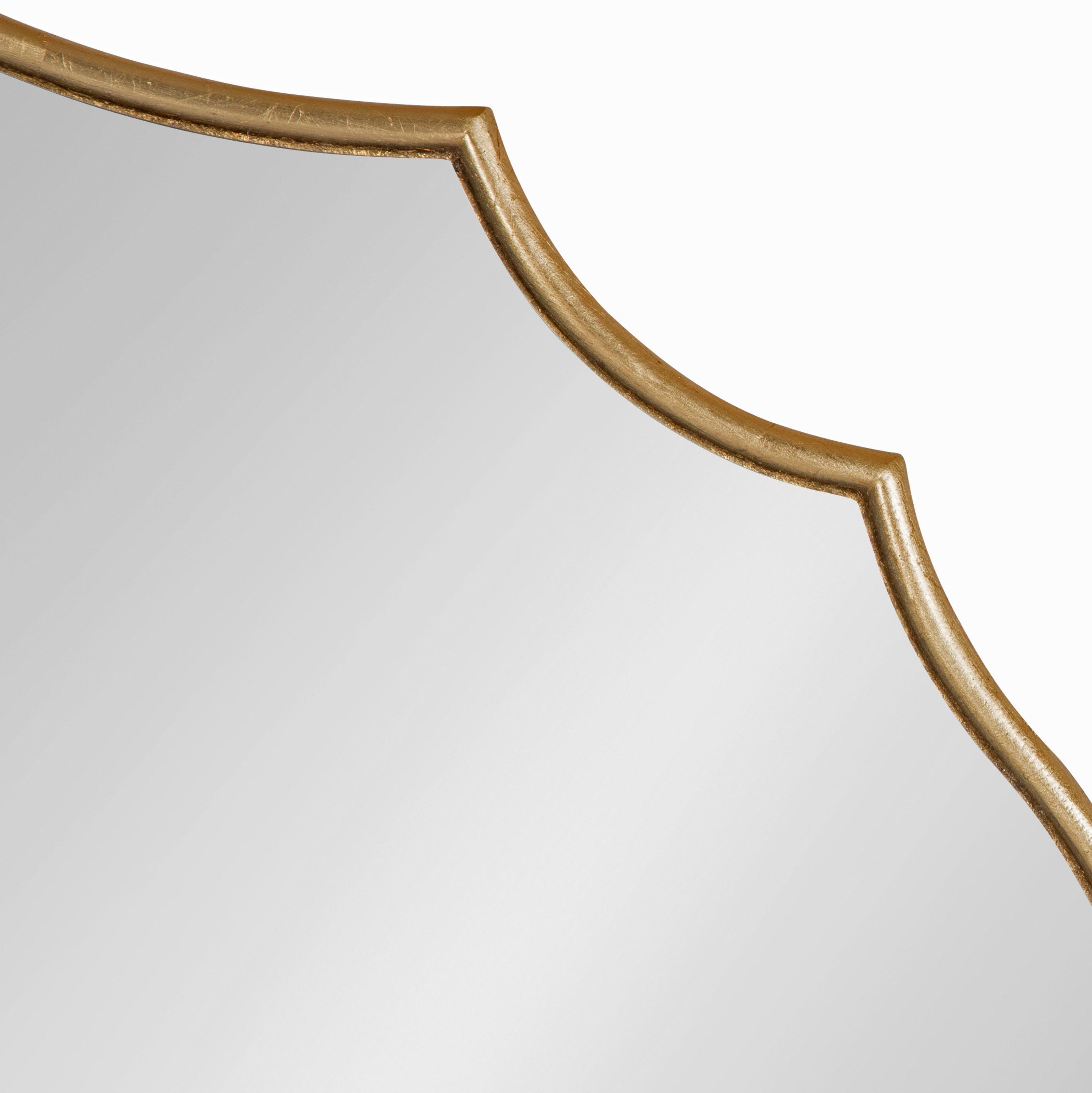 24" x 36" Leanna Scalloped Oval Decorative Wall Mirror Gold - Kate & Laurel All Things Decor