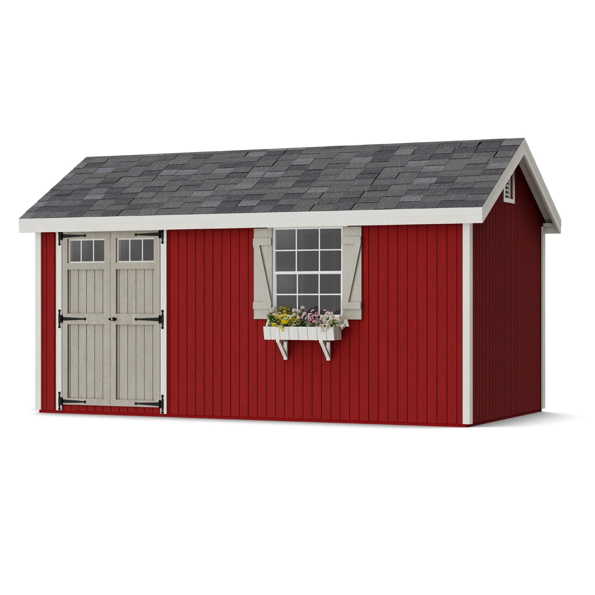 Little Cottage Co. 8x16 Colonial Pinehurst Shed with Operable Window, Outdoor Wood Storage Do-It-Yourself Precut Kit