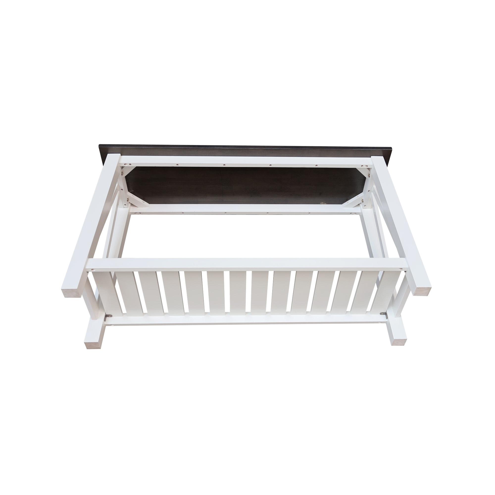 Surrey Solid Wood Console/Sofa Table in White/Heather Gray