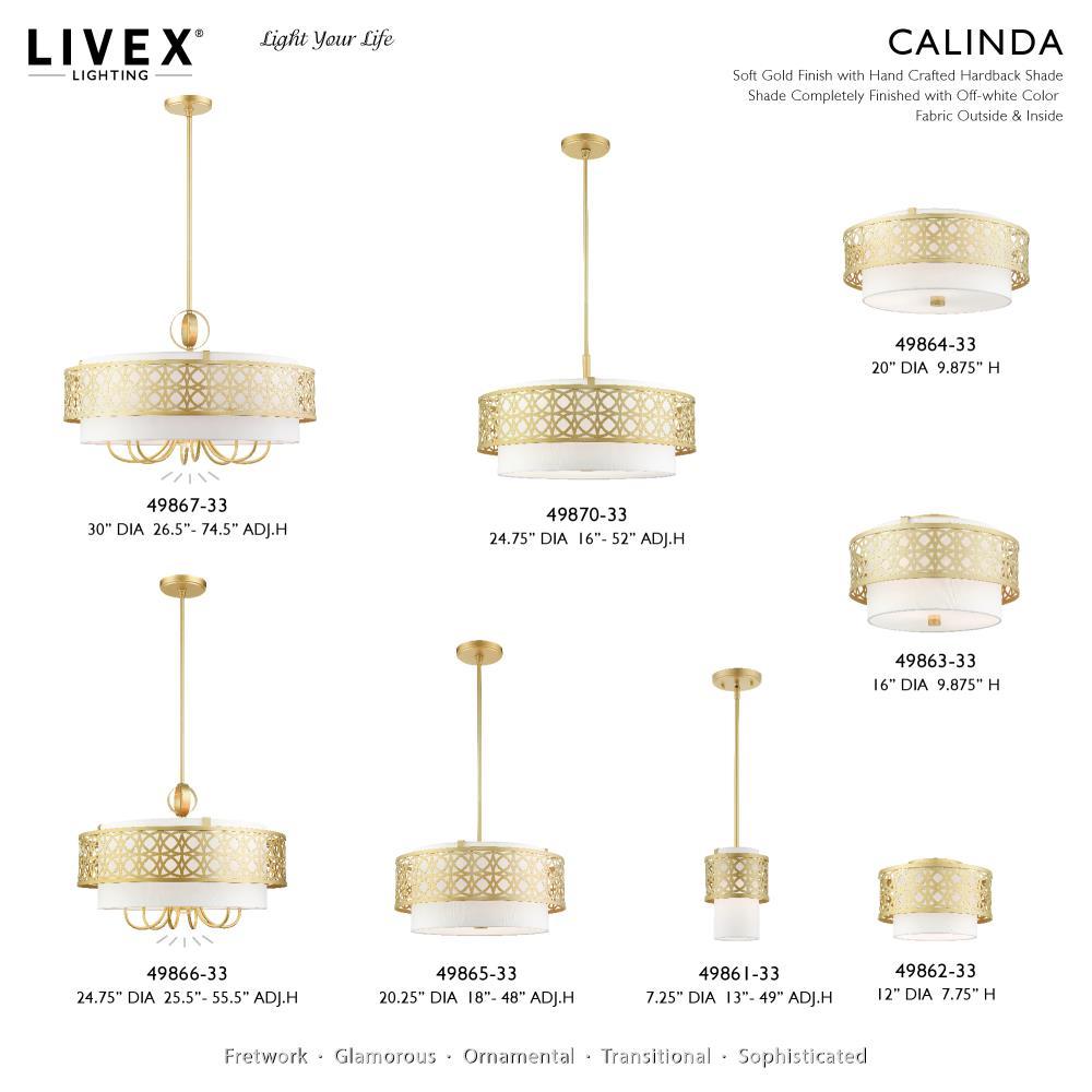 Livex Lighting Calinda 1 - Light Semi-Flush Mount in  Soft Gold