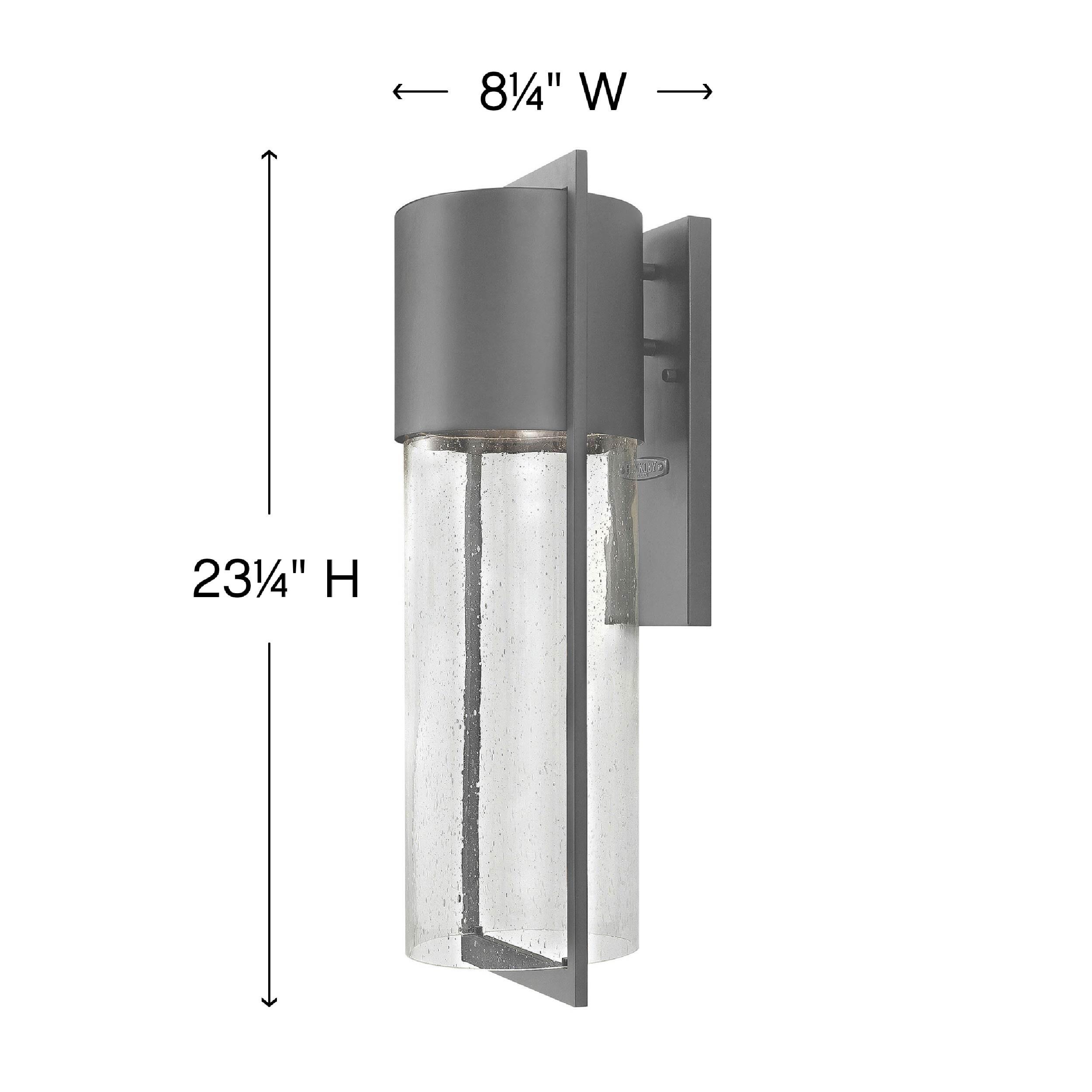 Hinkley Shelter Medium Outdoor Wall Mount Lantern - Minimalist Style, Dark Sky-Compliant, Solid Aluminum/Clear Seedy Glass - Hematite