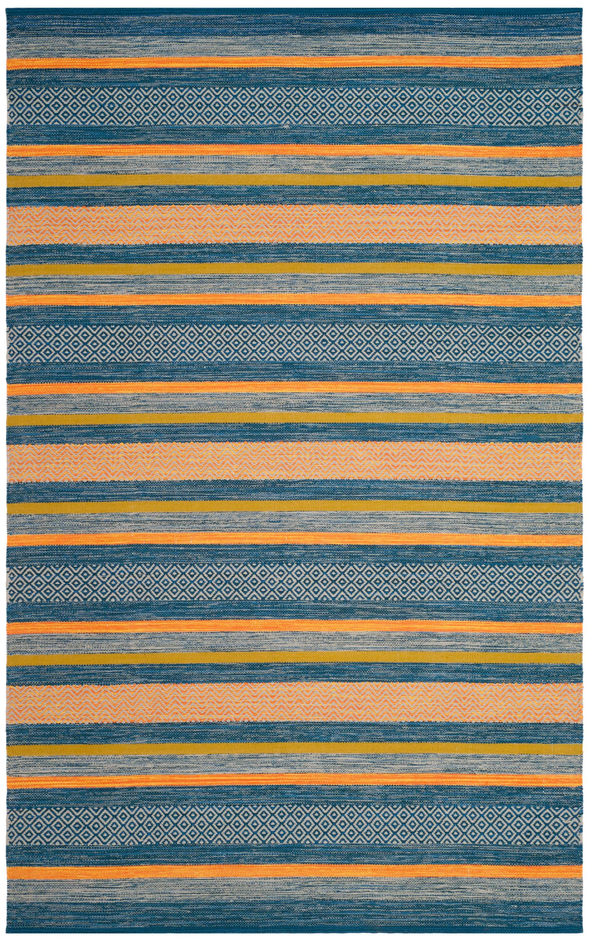 Montauk MTK213 Hand Woven Indoor Area Rug - Blue/Orange - 5'x8' - Safavieh.
