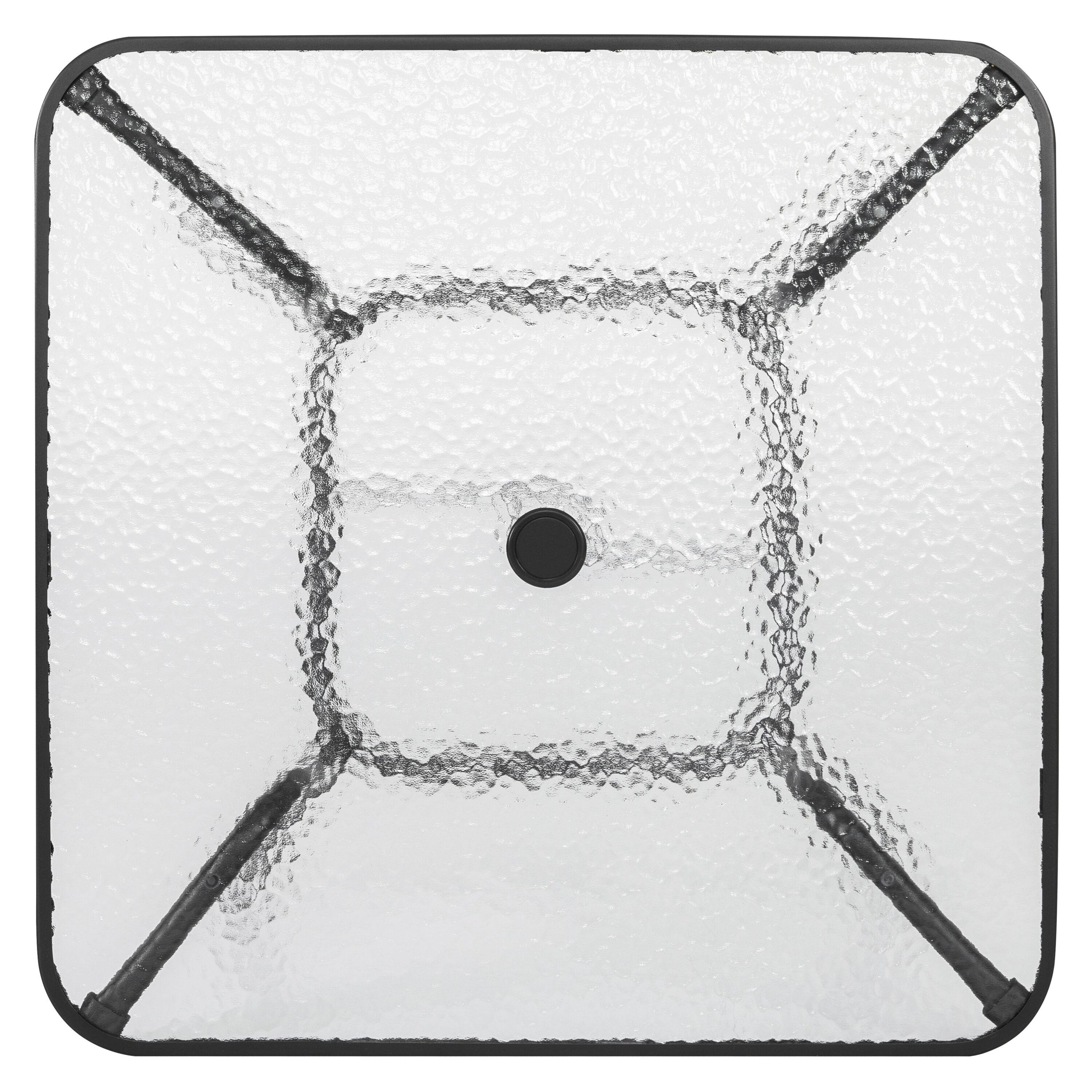 Square Outdoor Table, Patio Table with Umbrella Hole, Patio Dining Table with Tempered Glass, Outdoor Dining Tables, Square Patio Table for Balcony, Backyard, Poolside, Sunroom, Patio Tables, Black