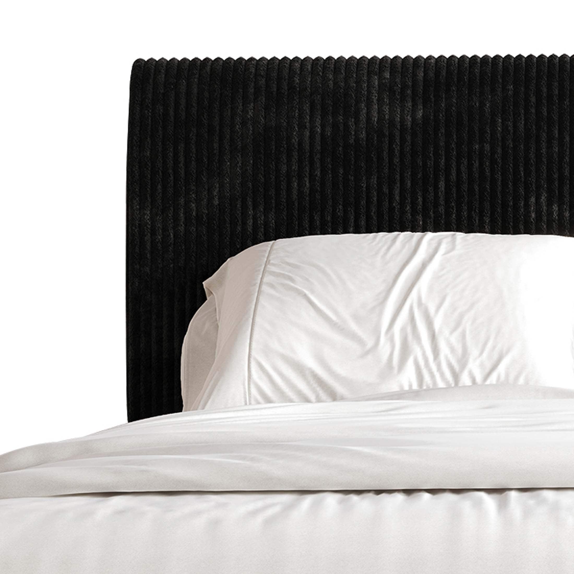 ChaletPosh Queen Size Upholstered Bed In Black Velvet