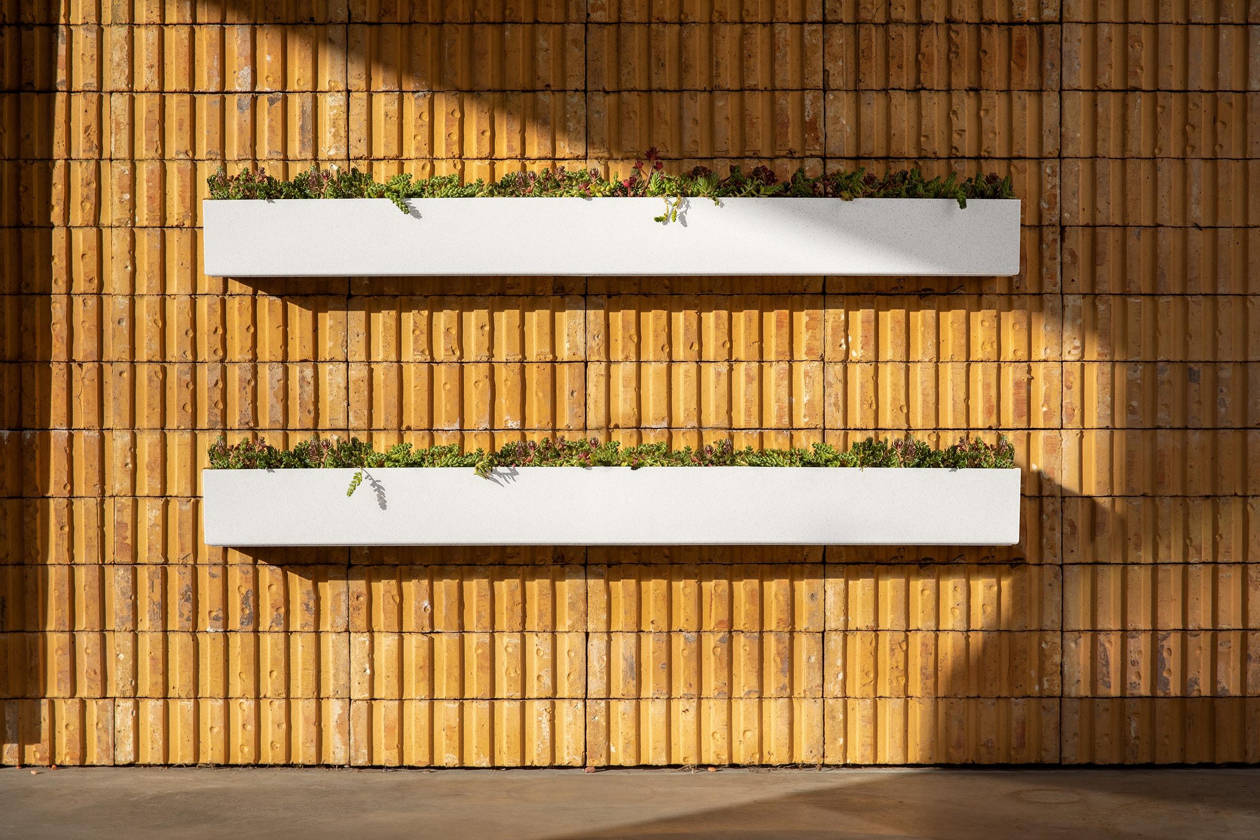 Veadek Geo Series Trough Hanging 32" Planter - 2-Pack White