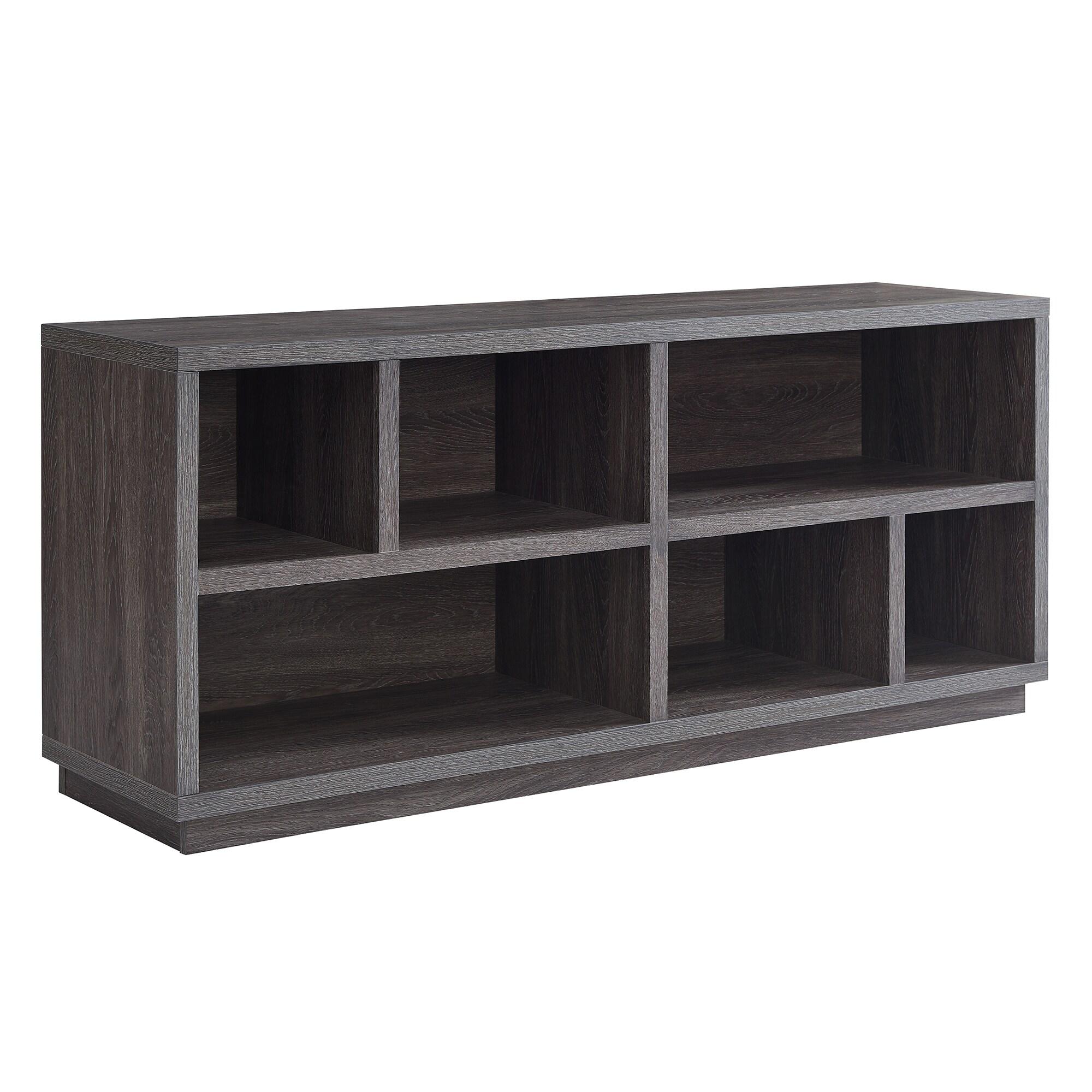 Evelyn&Zoe Bowman Rectangular TV Stand for TV's up to 65", Burnished Oak
