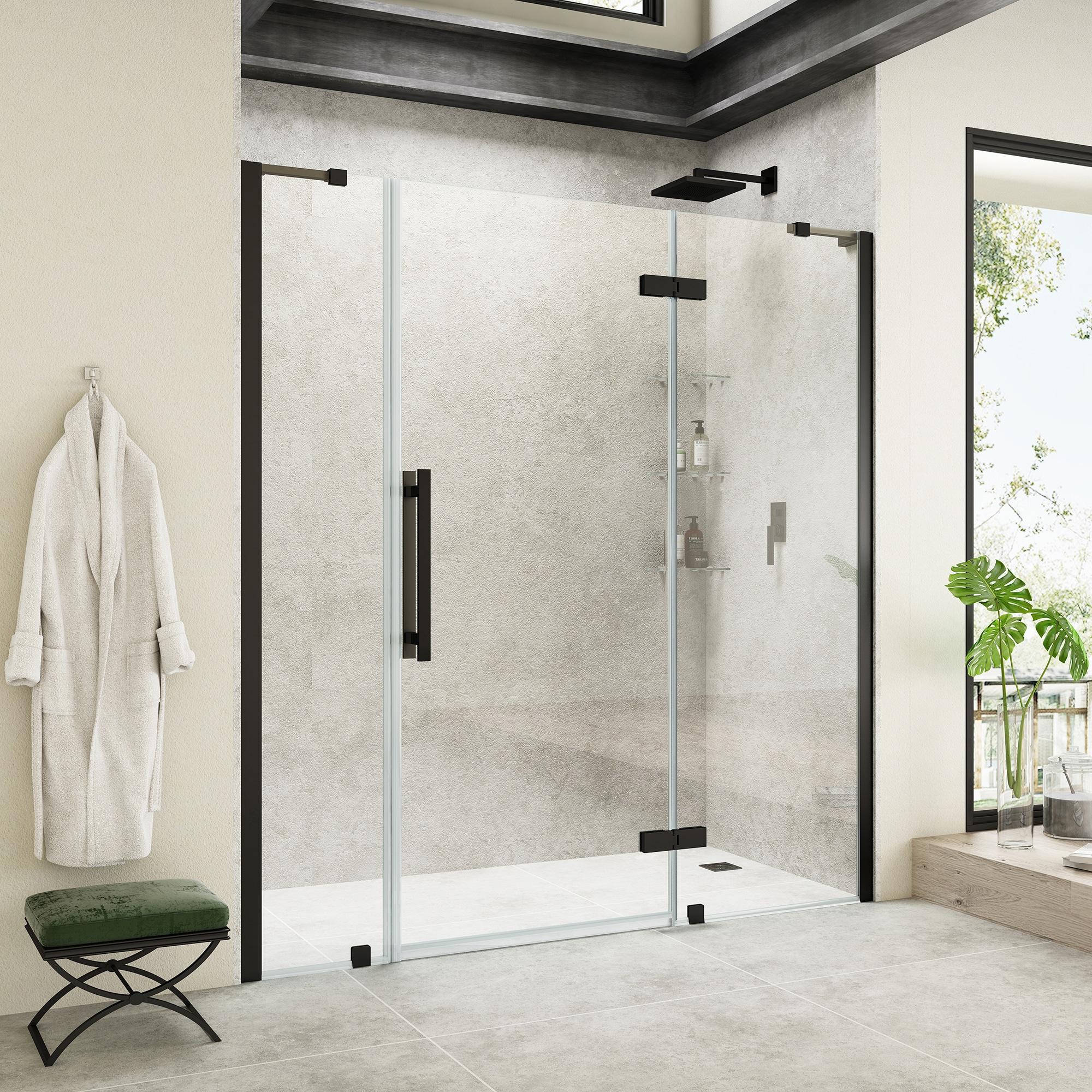 Endless Tampa 72" W x 72" H Alcove Frameless Shower Kit, Door, 2 Panel, Shelves