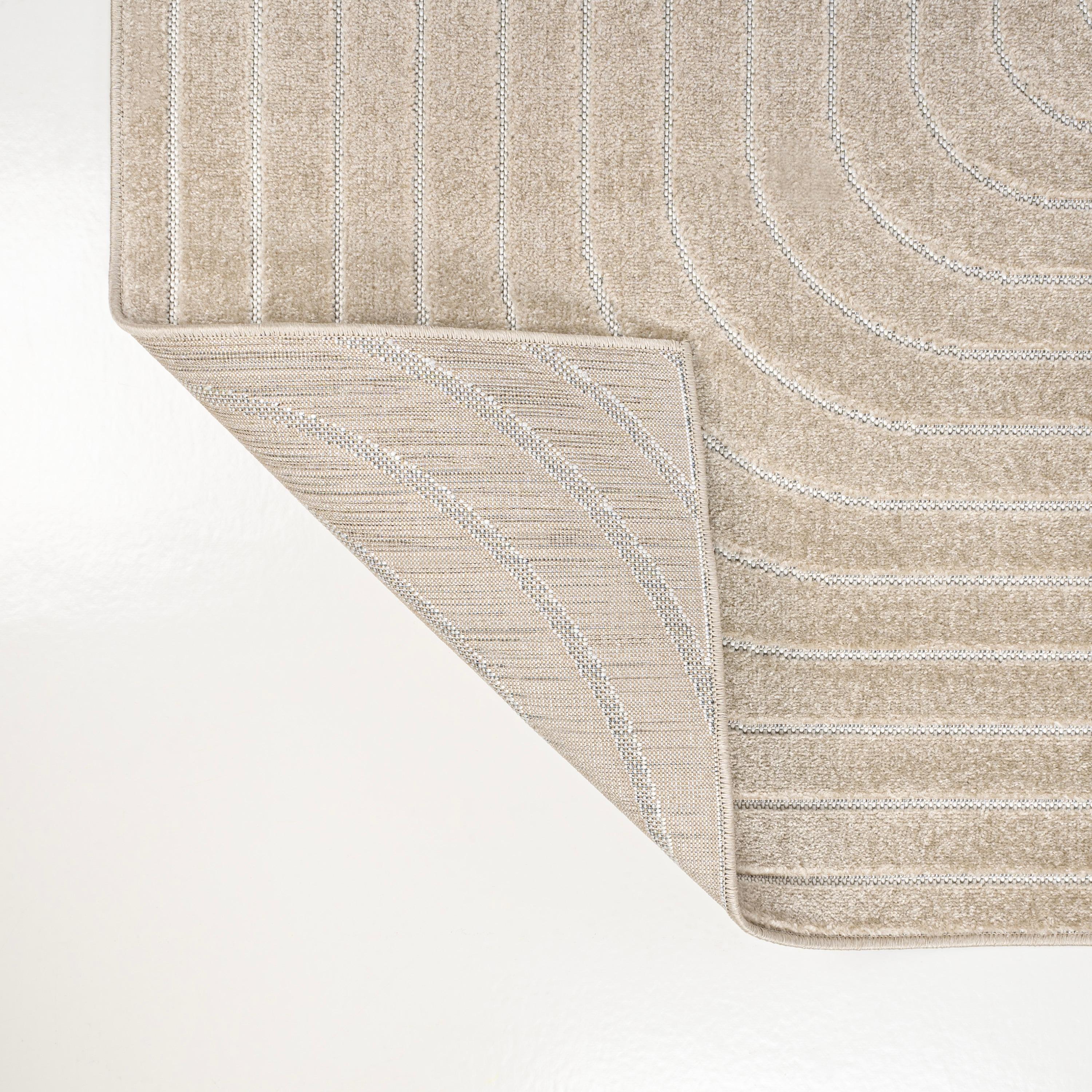 JONATHAN Y Odense High-Low Minimalist Angle Geometric Beige/Cream 8 ft. x 10 ft. Indoor/Outdoor Area Rug