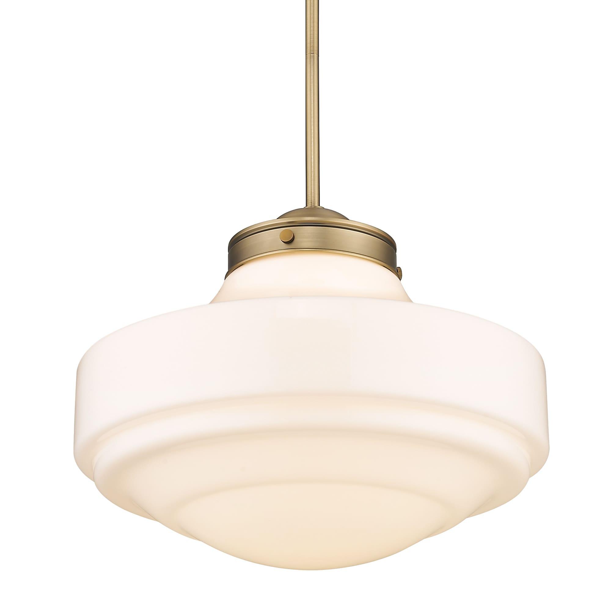 Modern Brass Finish Vintage Milk Glass Ceiling Pendant Light