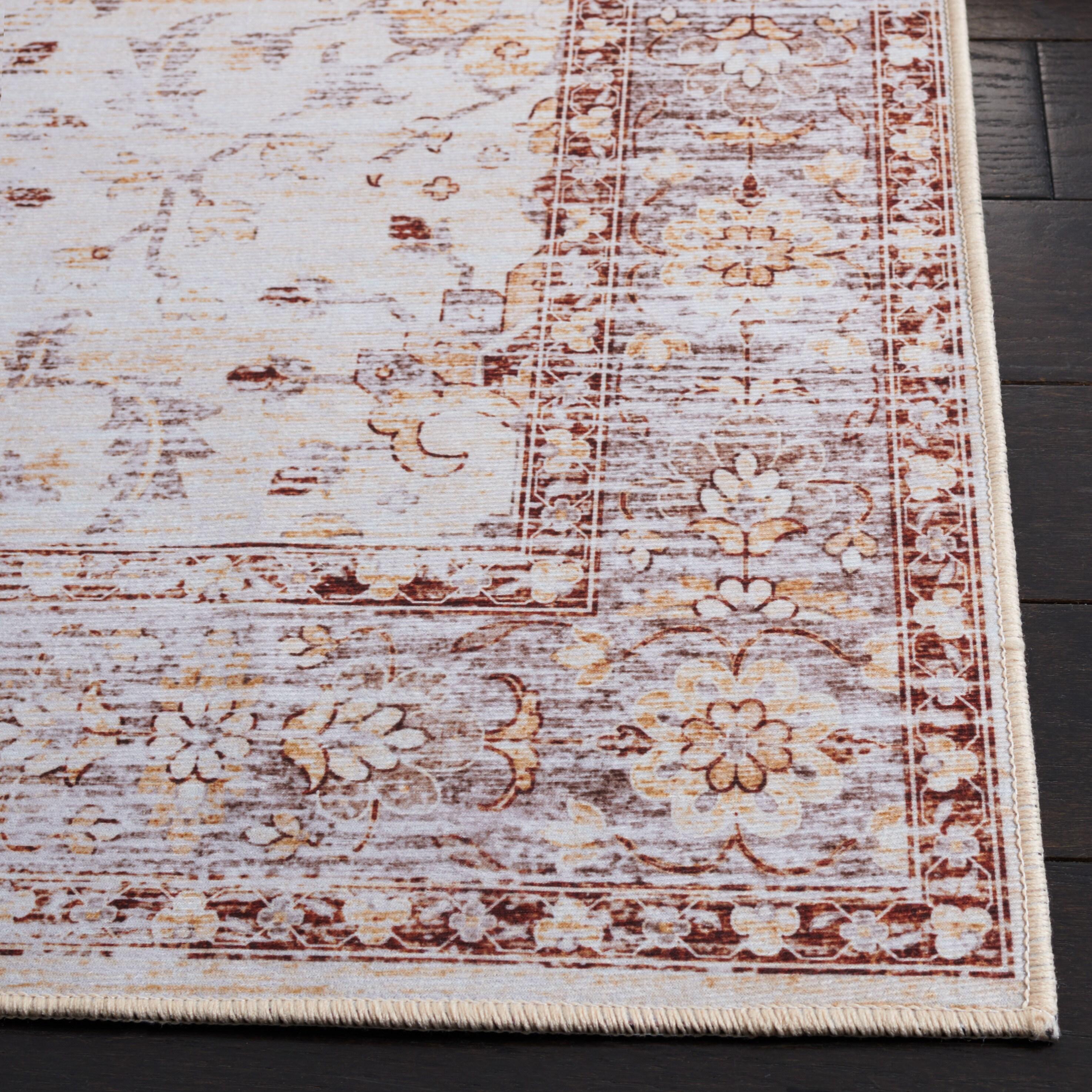 Tucson TSN179 Power Loomed Machine Washable Area Rug - Beige/Gold - 8'x10' - Safavieh.