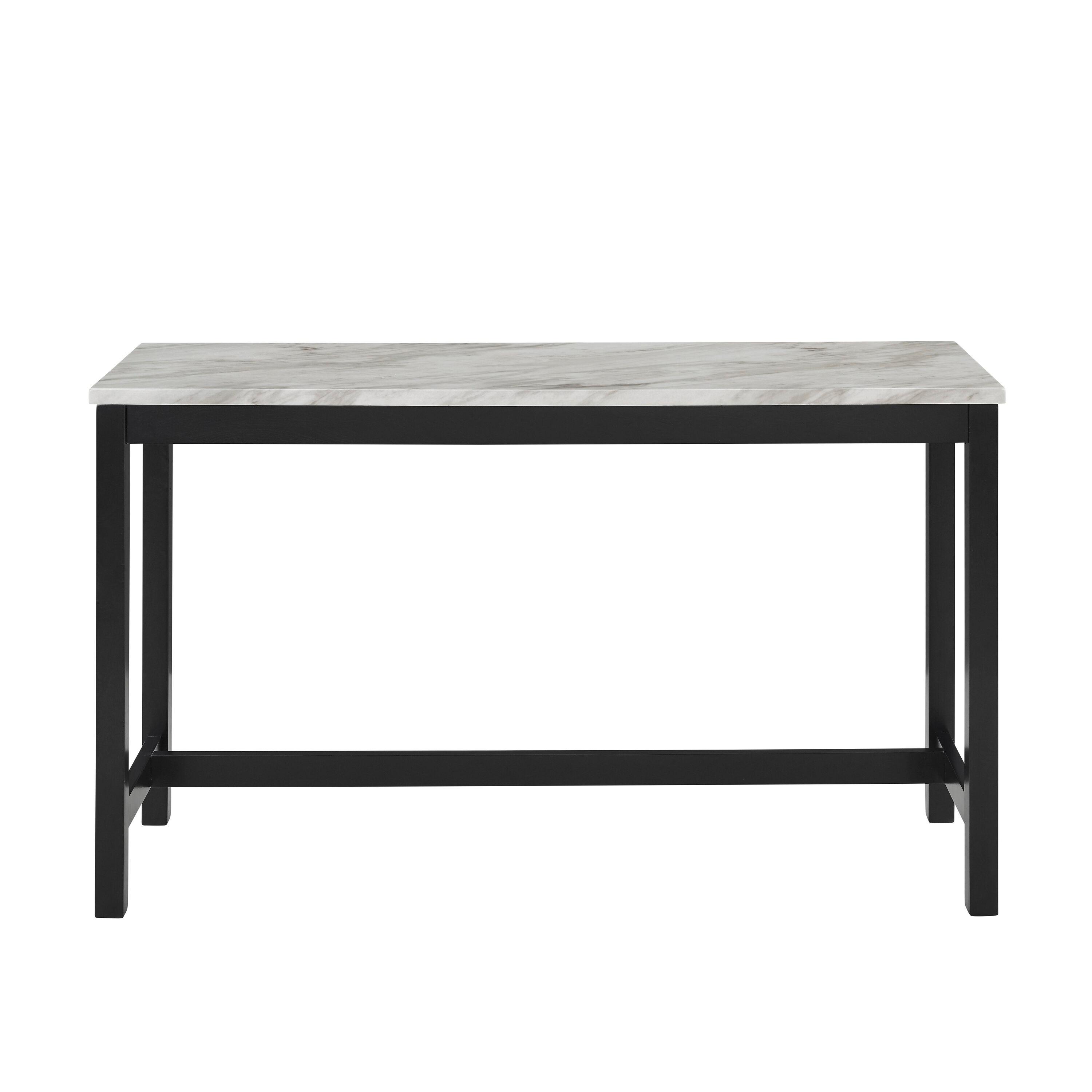 New Classic Furniture Celeste 4-Piece Faux Marble & Wood Bar Set in Blue