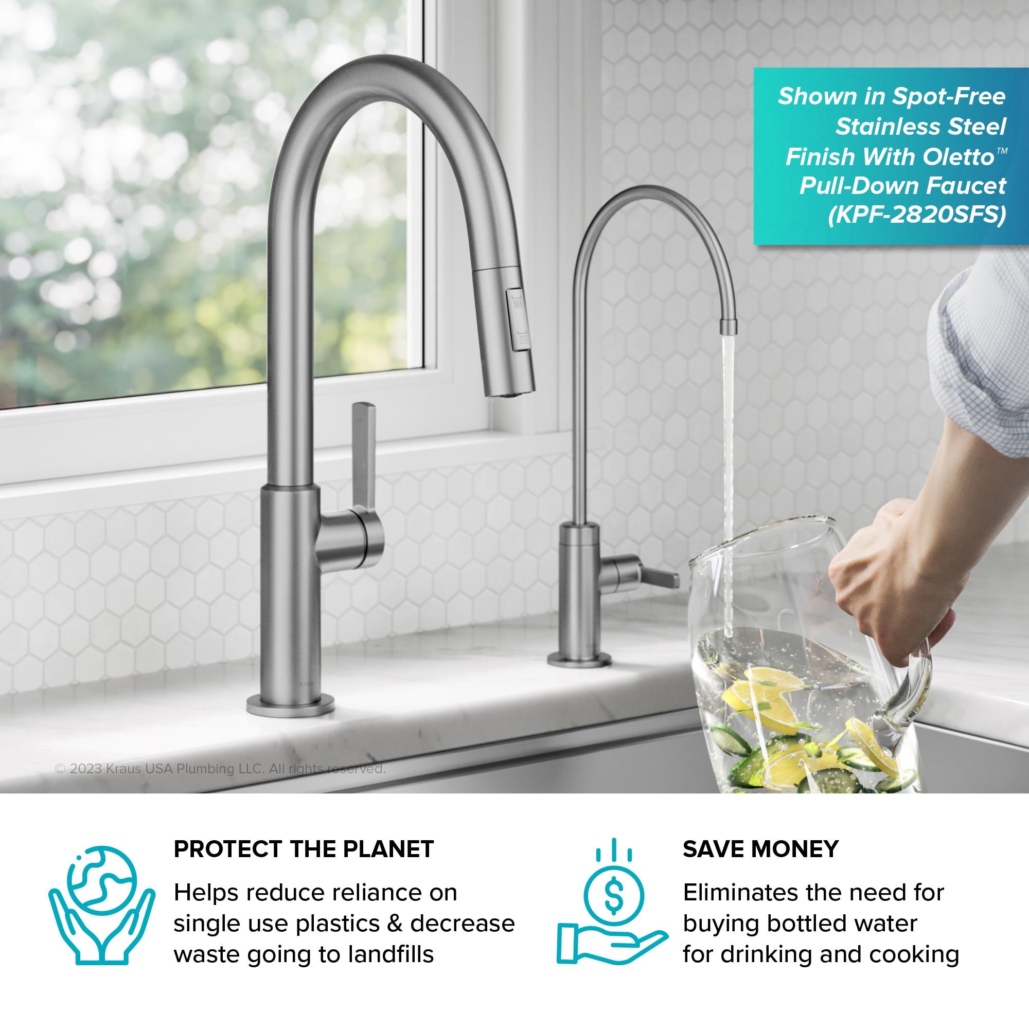 KRAUS Oletto Single Handle Drinking Water Filter Faucet for Reverse Osmosis