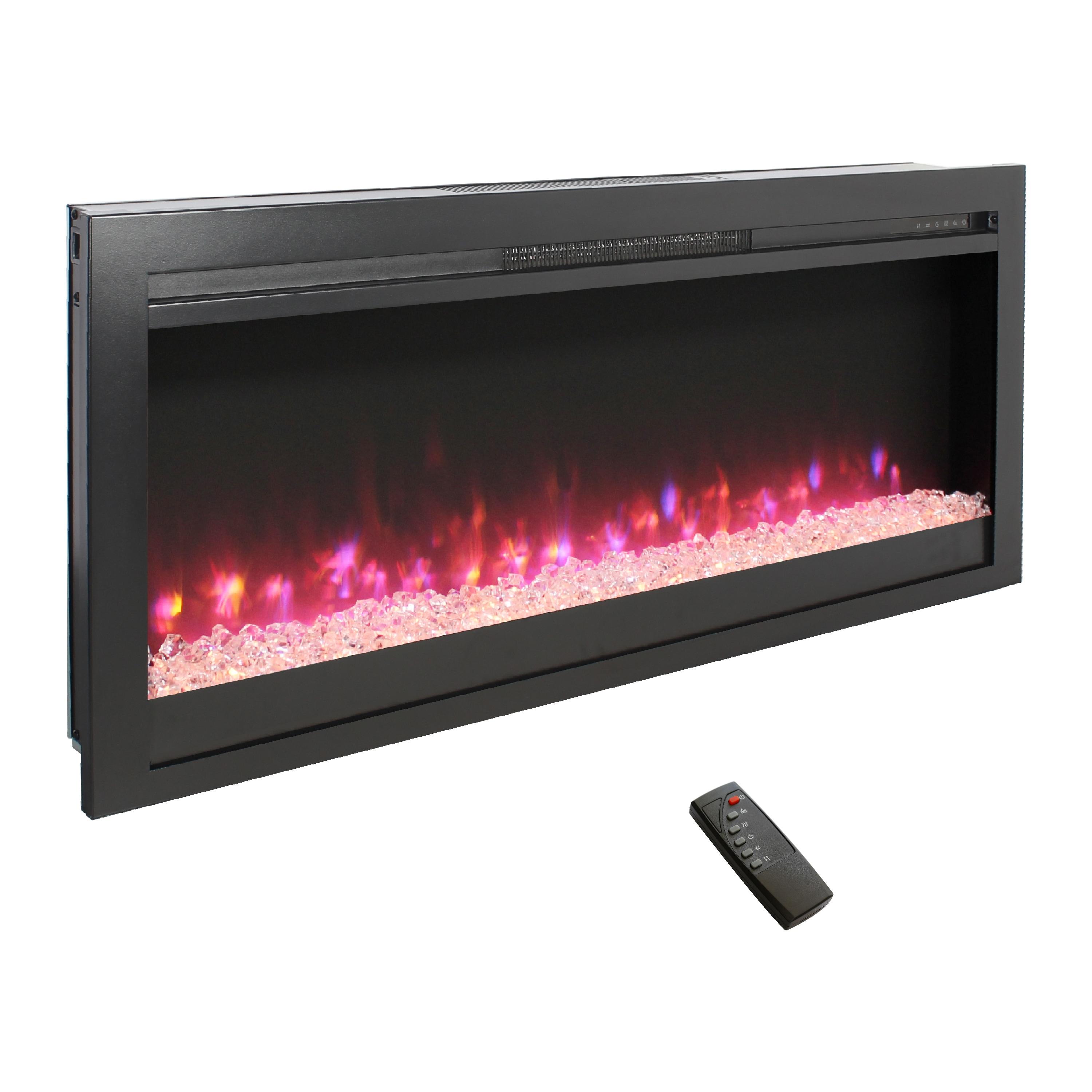 35"W Recessed Multicolor LED Electric Fireplace - 35