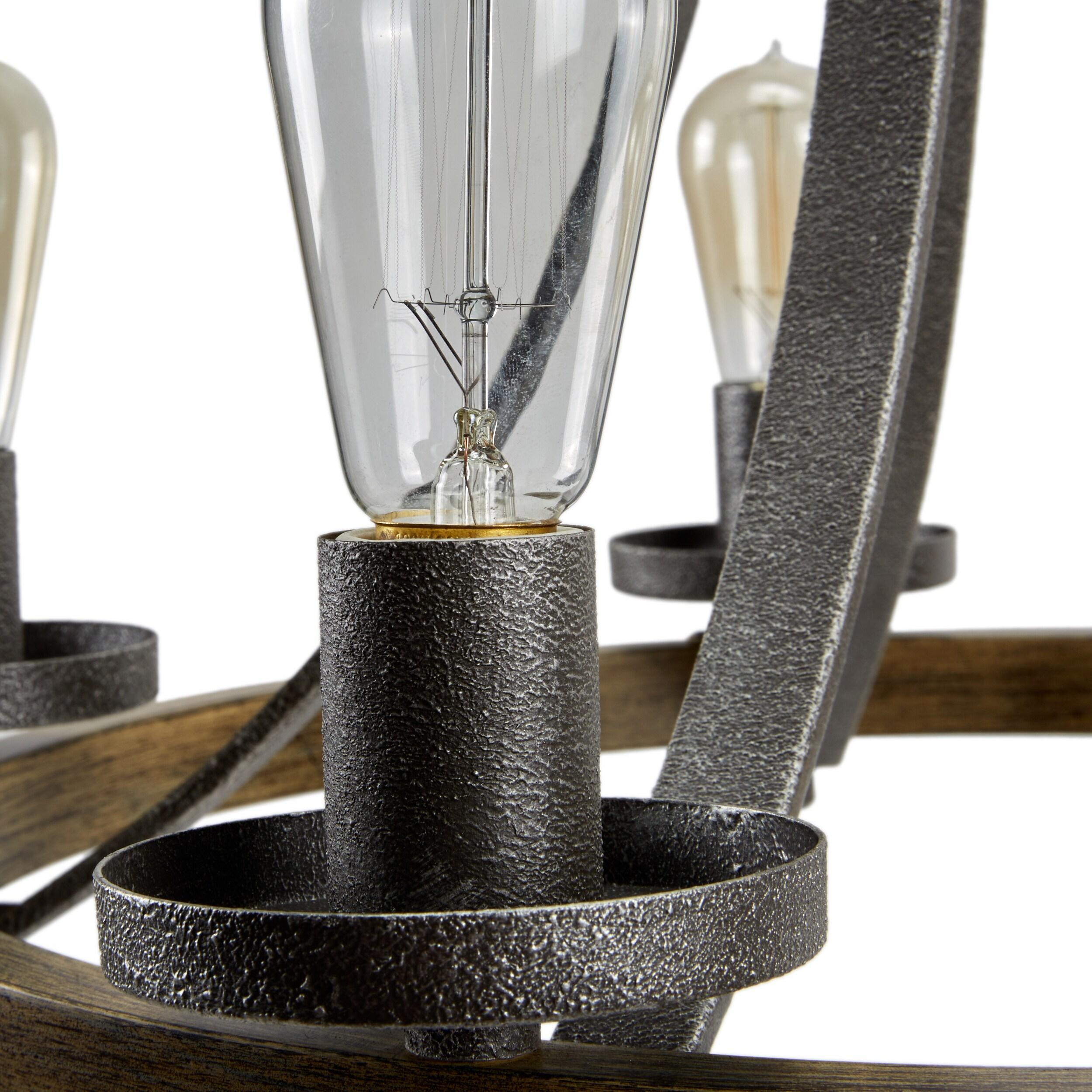 Steffens Iron & Textured Glass Chandelier (24"-48")