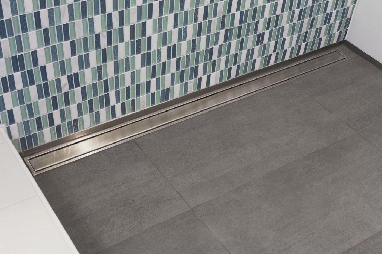 Kerdi-Line 40" Brushed Stainless Steel Solid Drain Grate